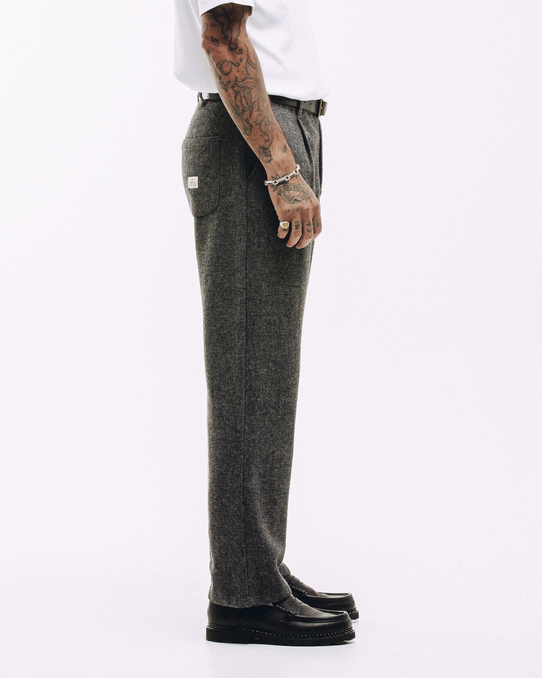 Pleated Station Wool Pant - Charcoal - Image 5
