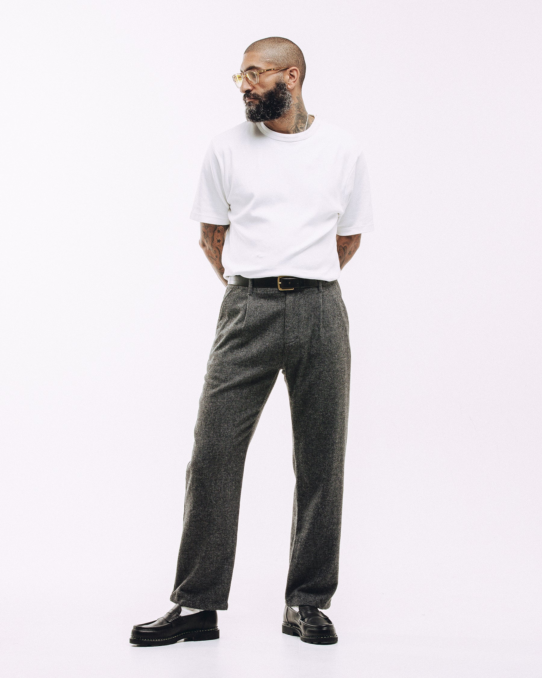 Pleated Station Wool Pant - Charcoal - Image 7