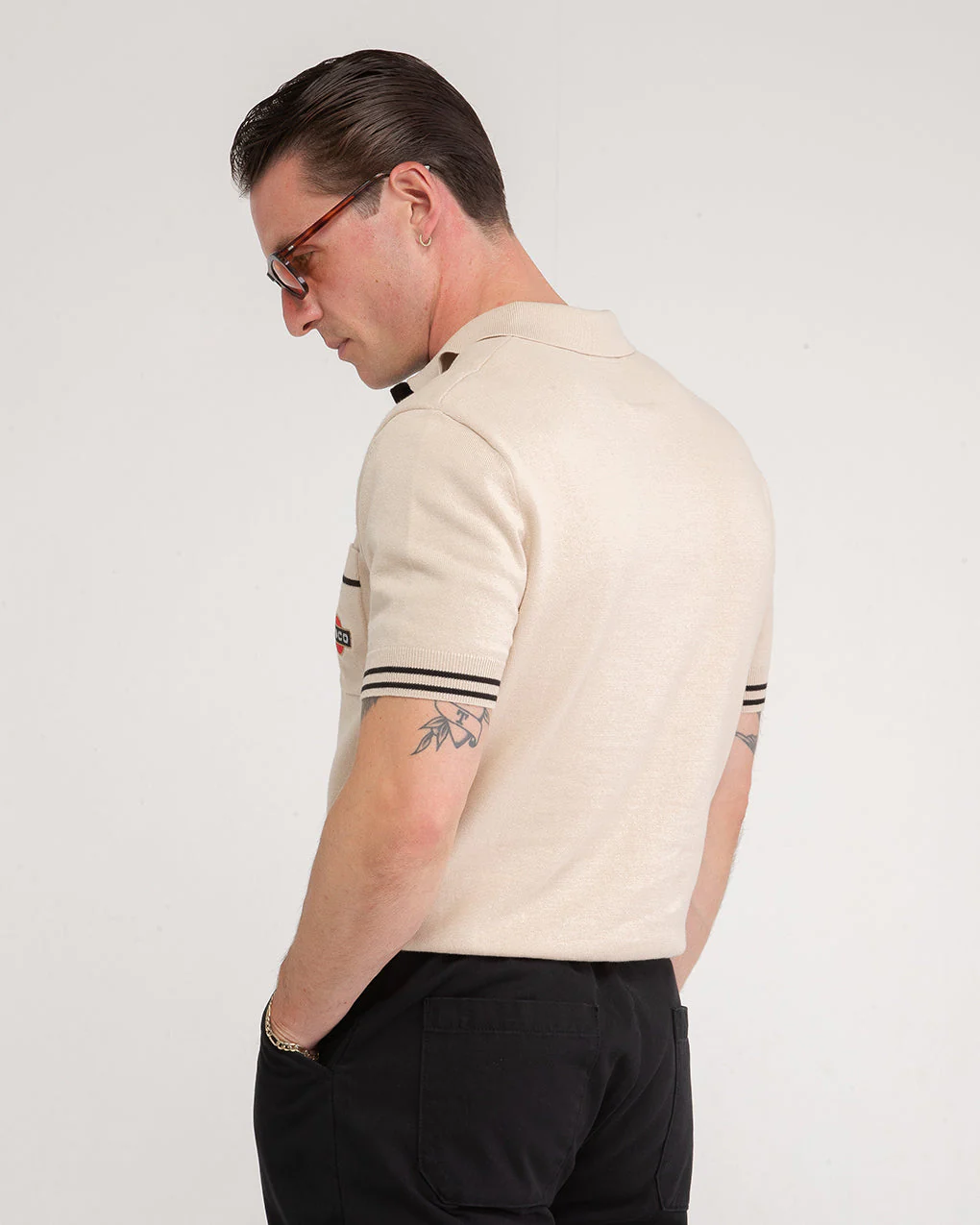 Racing Team Knitted Polo - Stone - Image 4