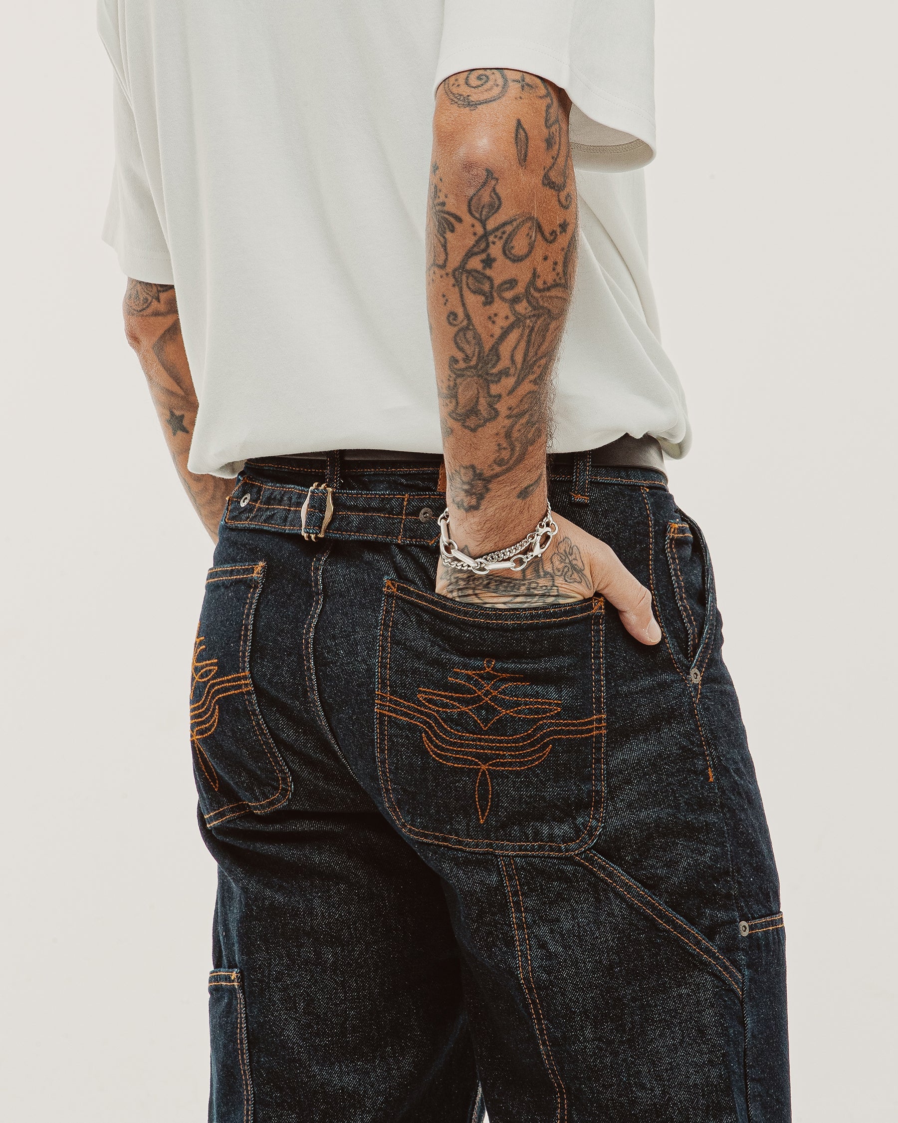 Raw Denim Carpenter Pants - Indigo - Image 5