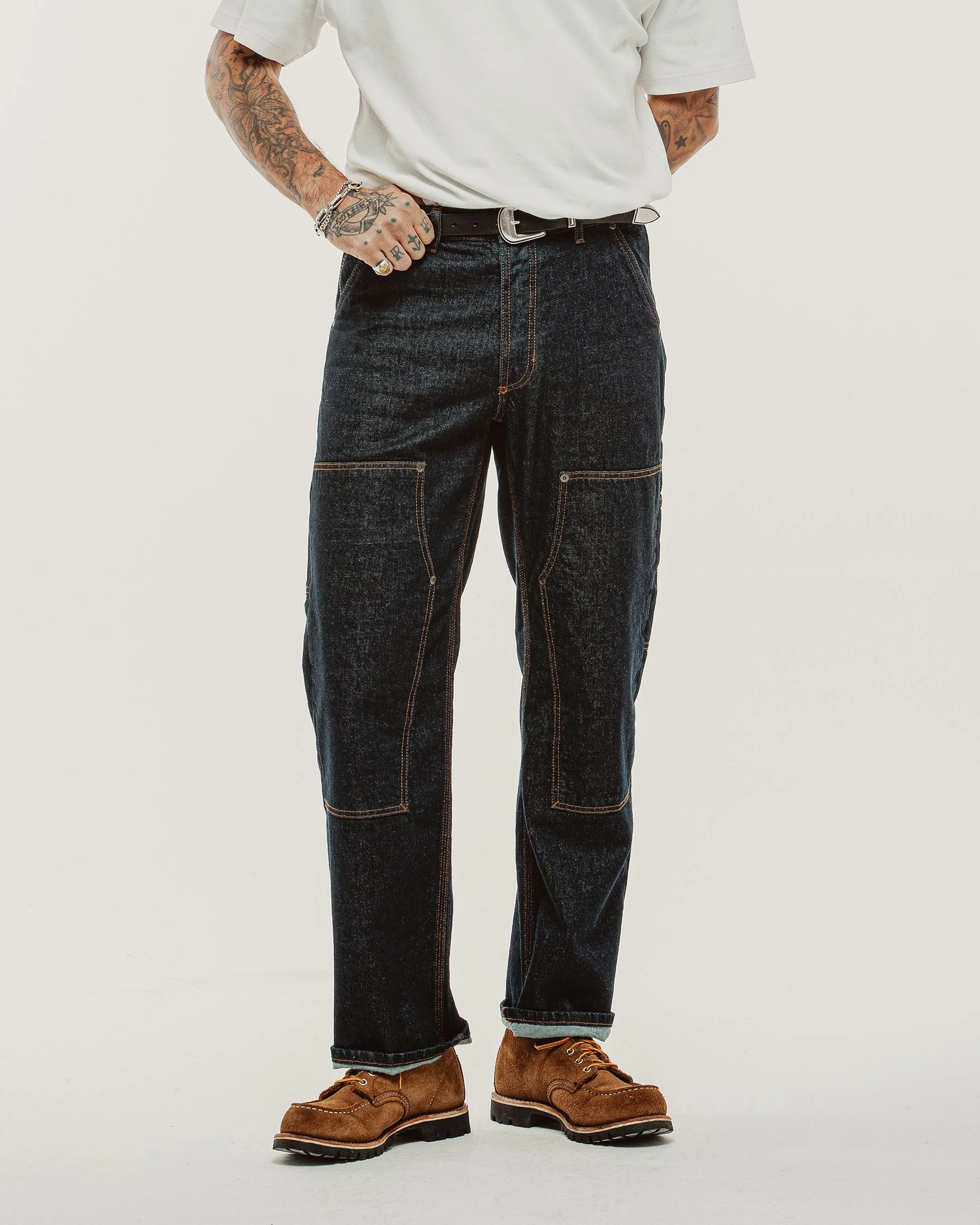 Raw Denim Carpenter Pants - Indigo - Image 7