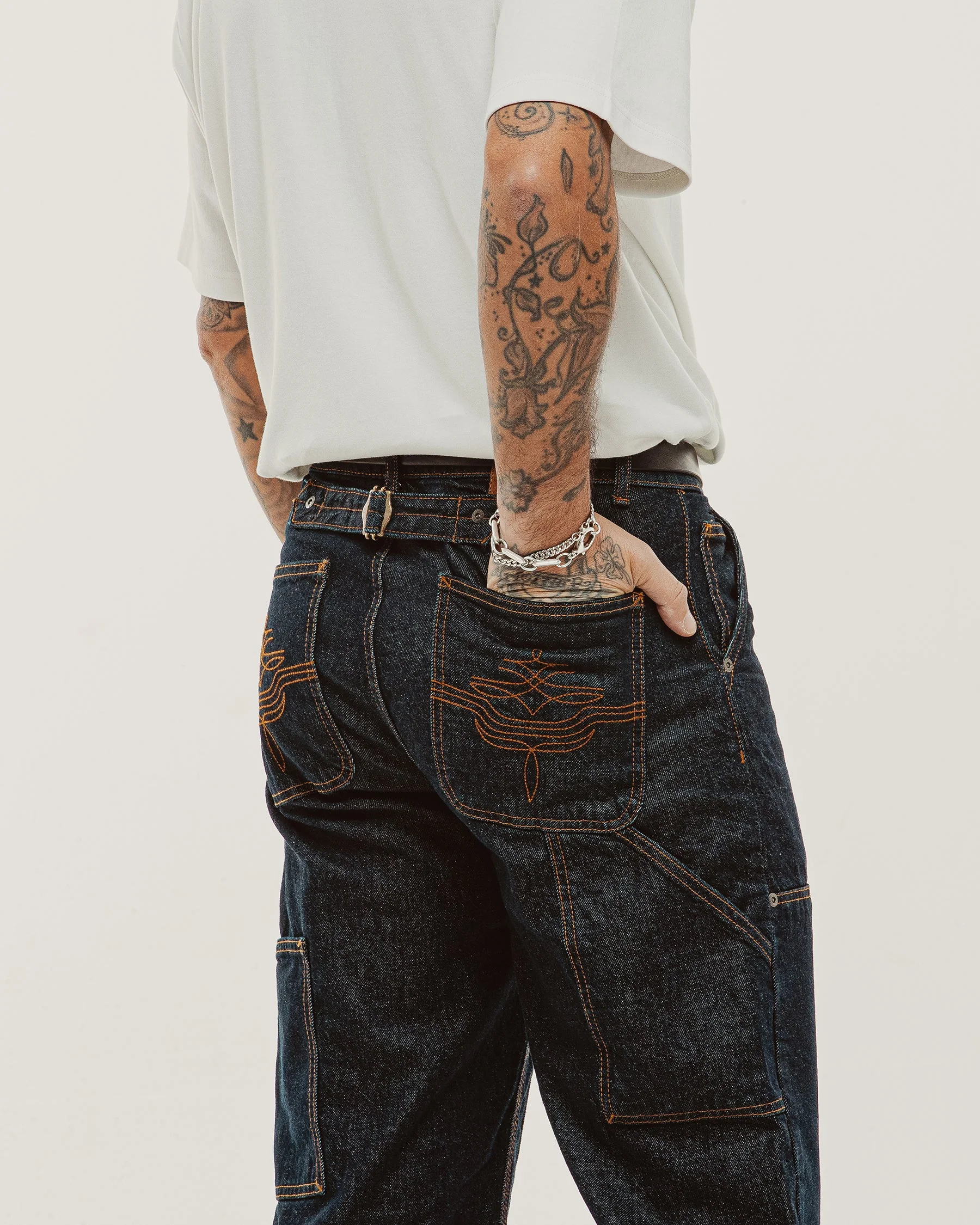 Raw Denim Carpenter Pants - Indigo - Image 9