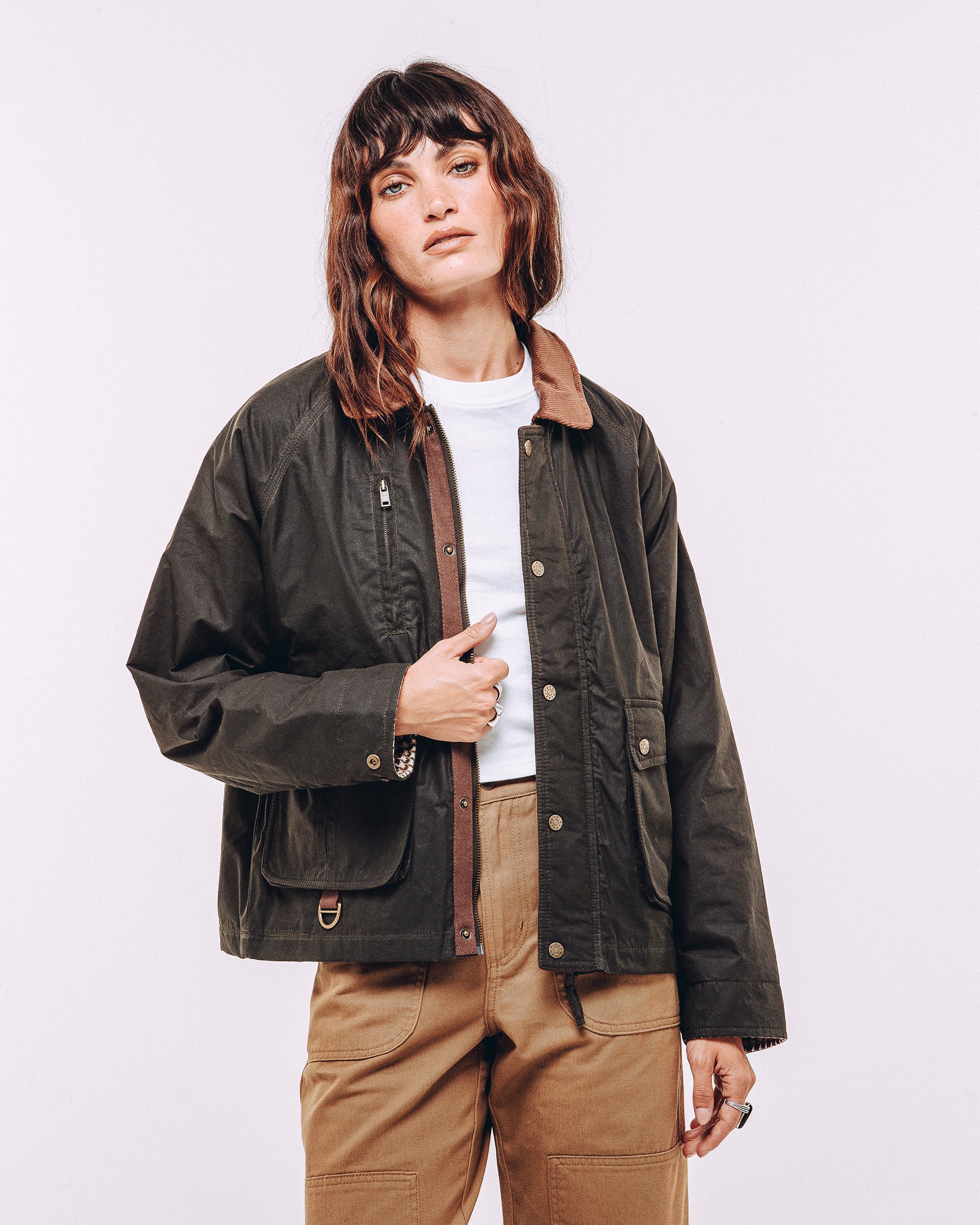 Roamer Wax Jacket - Olive - Image 11
