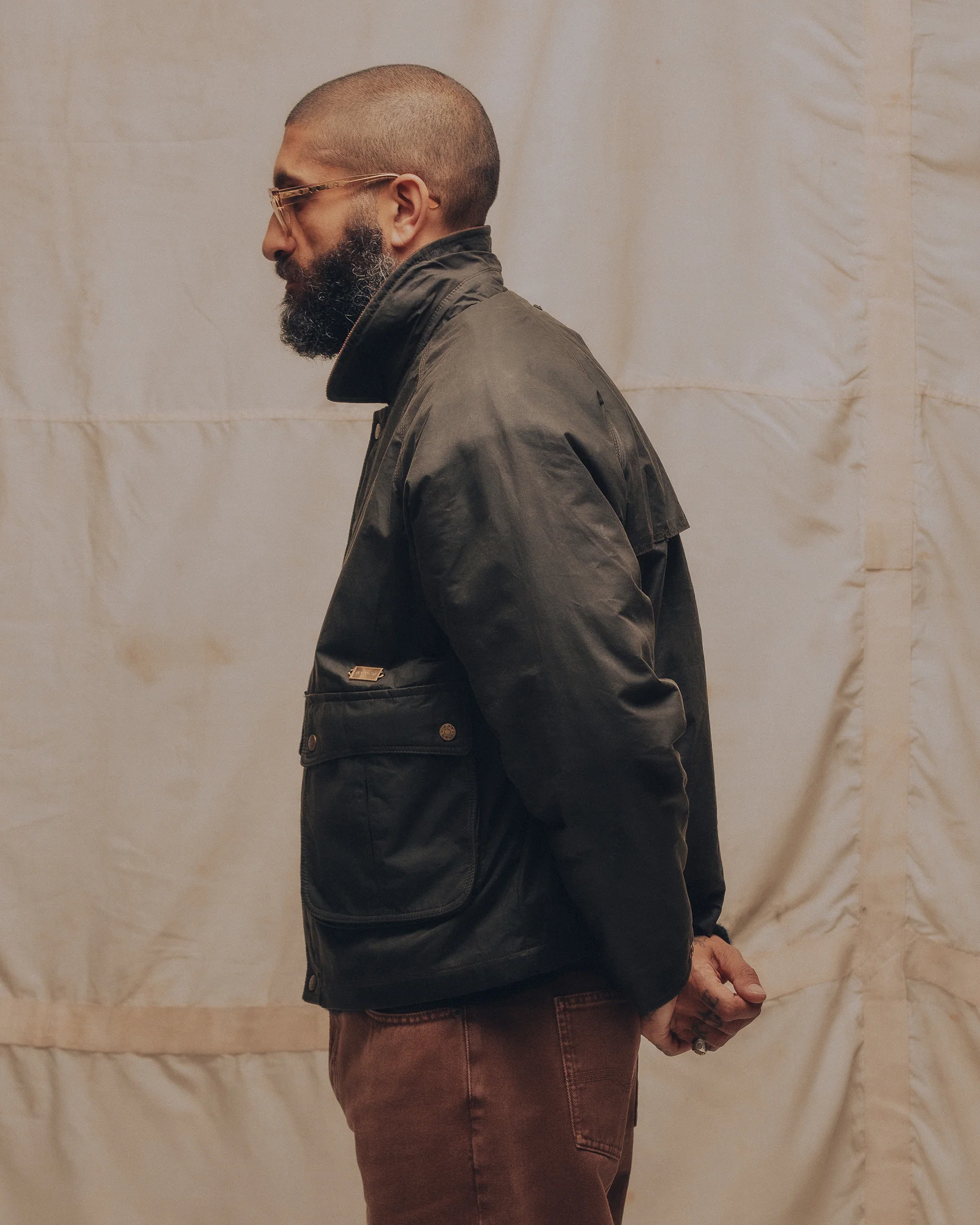 Roamer Wax Jacket - Olive - Image 14