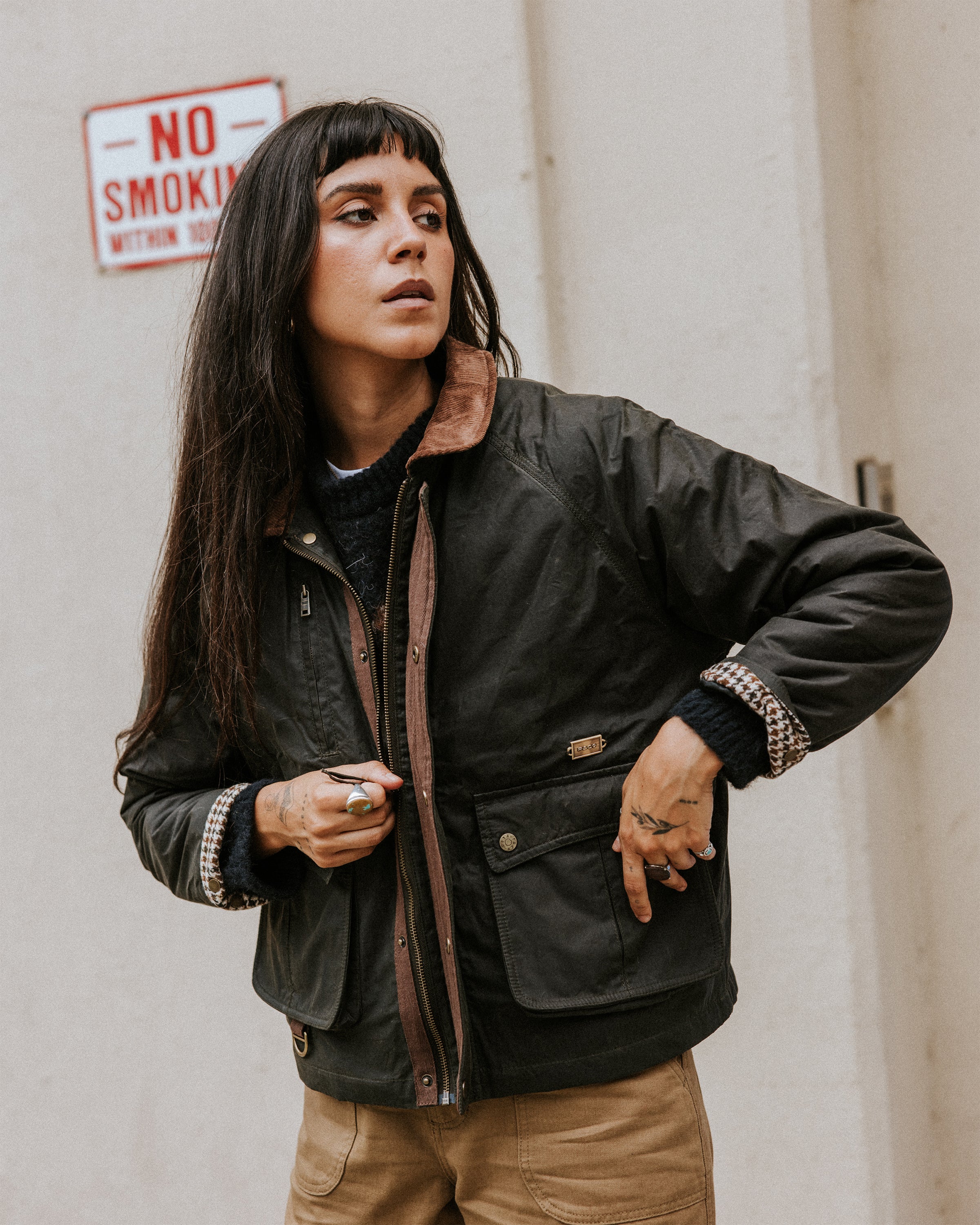 Roamer Wax Jacket - Olive - Image 3