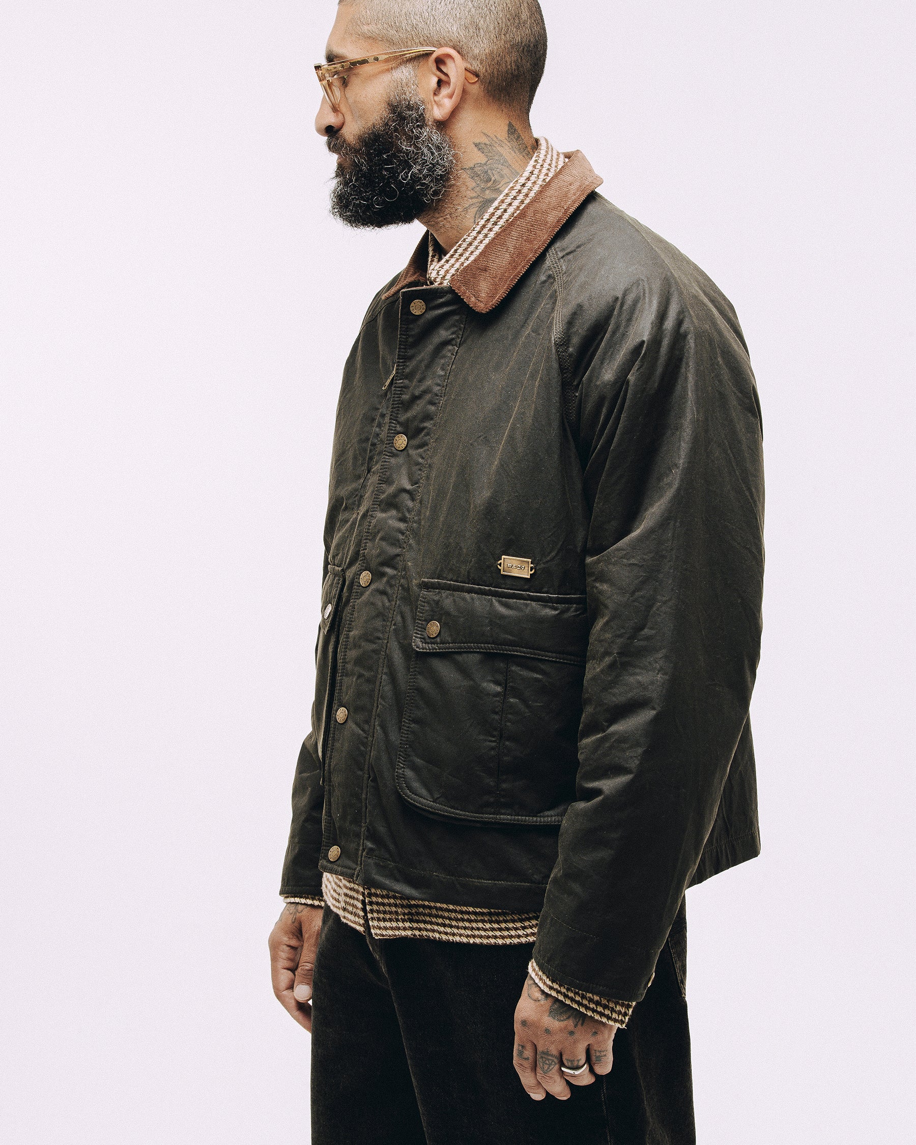 Roamer Wax Jacket - Olive - Image 4