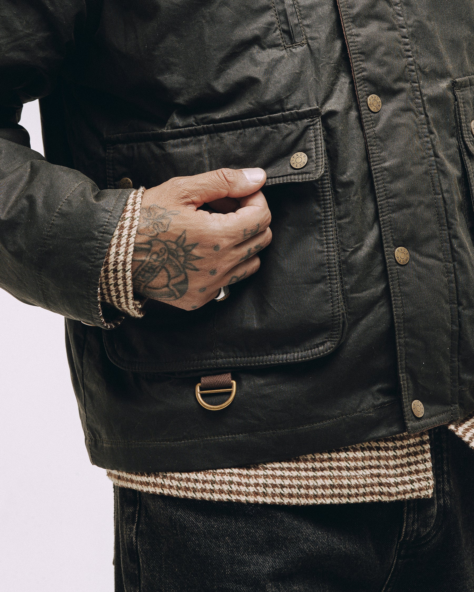 Roamer Wax Jacket - Olive - Image 8