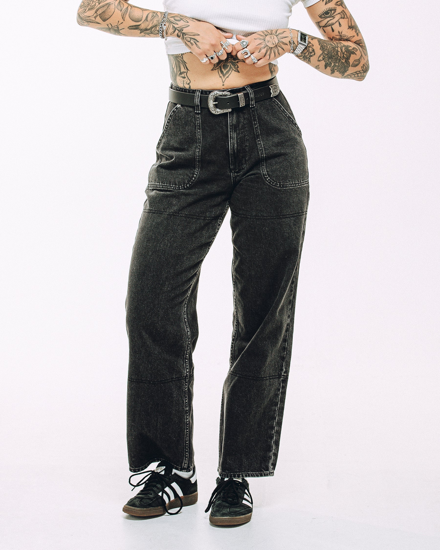 Rosa High Waisted Jean - Washed Black - Image 3