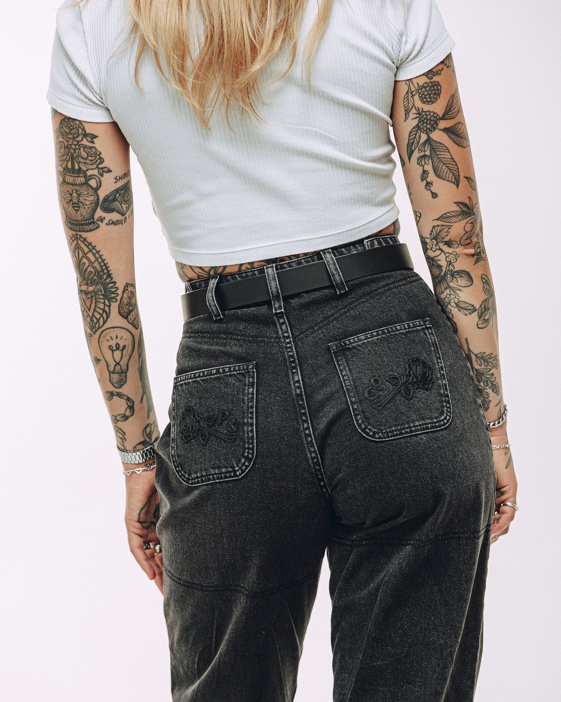 Rosa High Waisted Jean - Washed Black - Image 8
