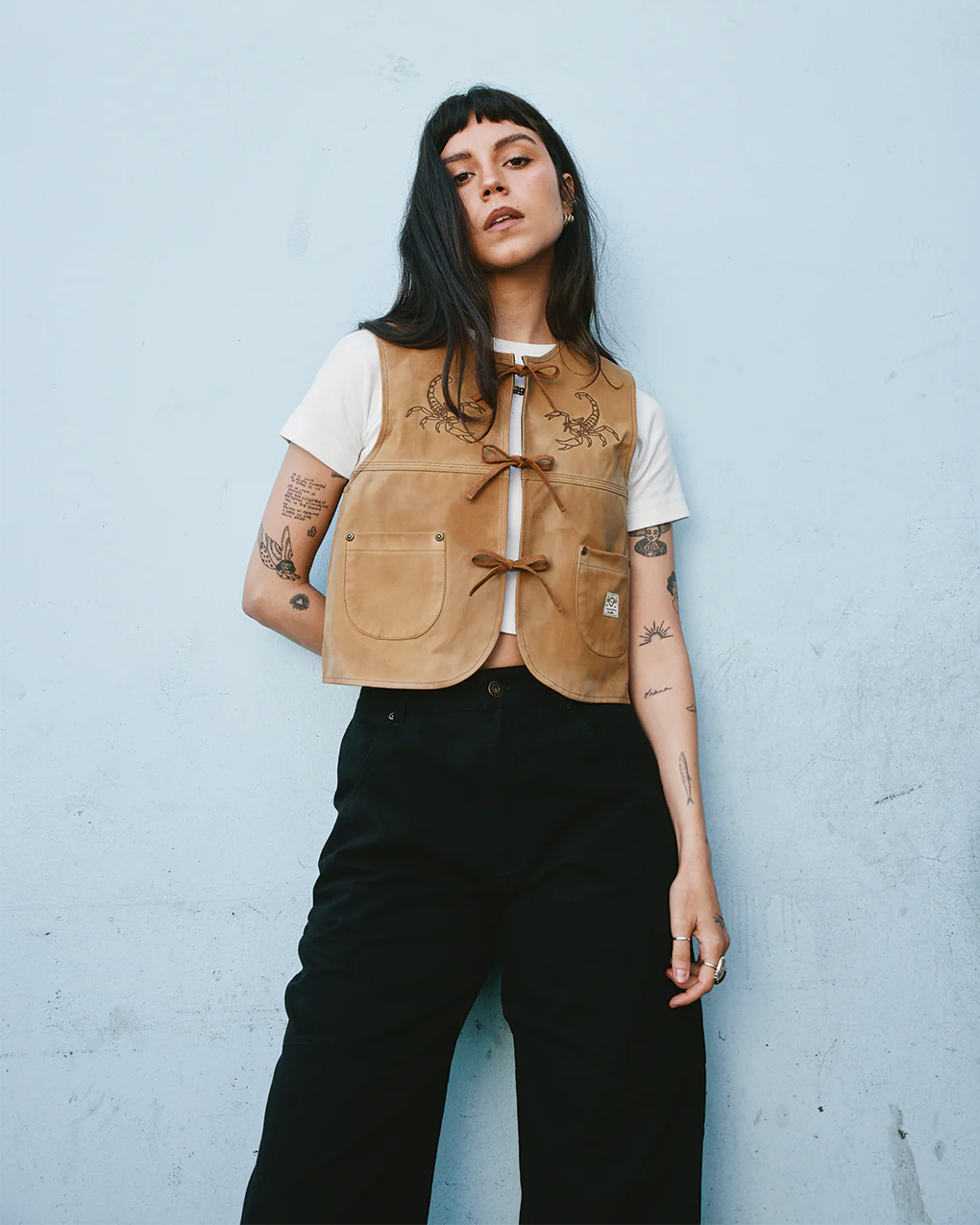 Scorpio Nomad Waxed Vest - Tan - Image 10