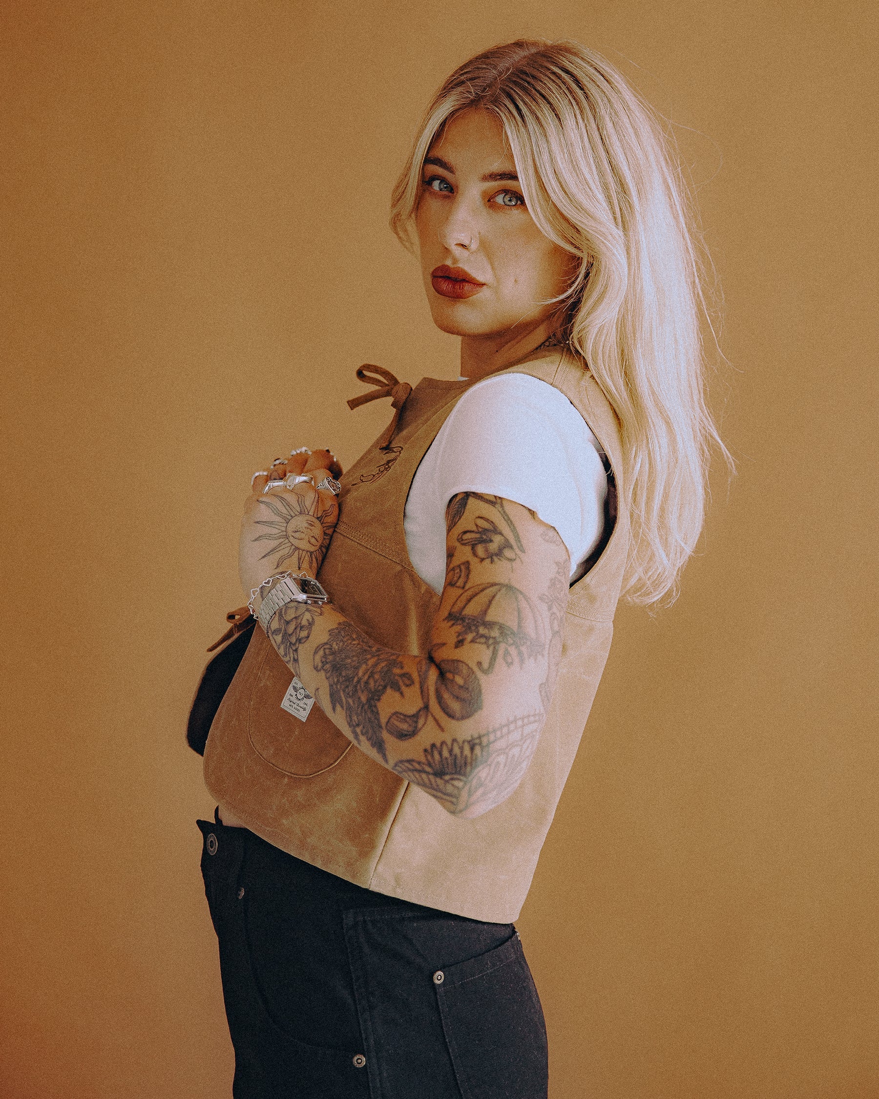 Scorpio Nomad Waxed Vest - Tan - Image 4
