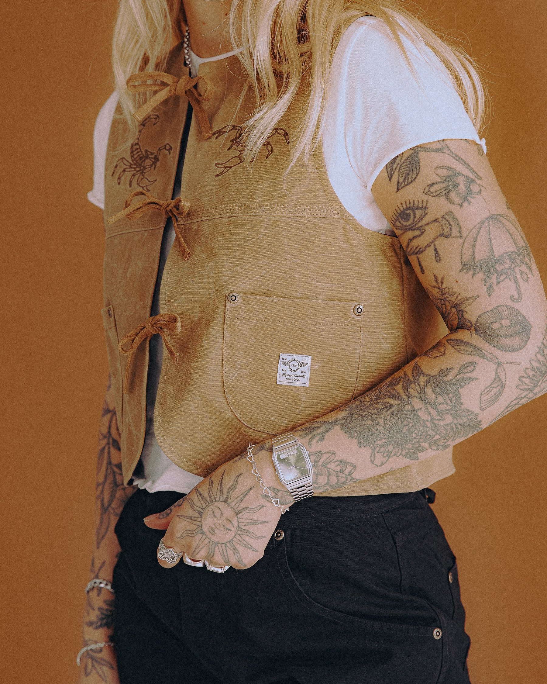 Scorpio Nomad Waxed Vest - Tan - Image 9