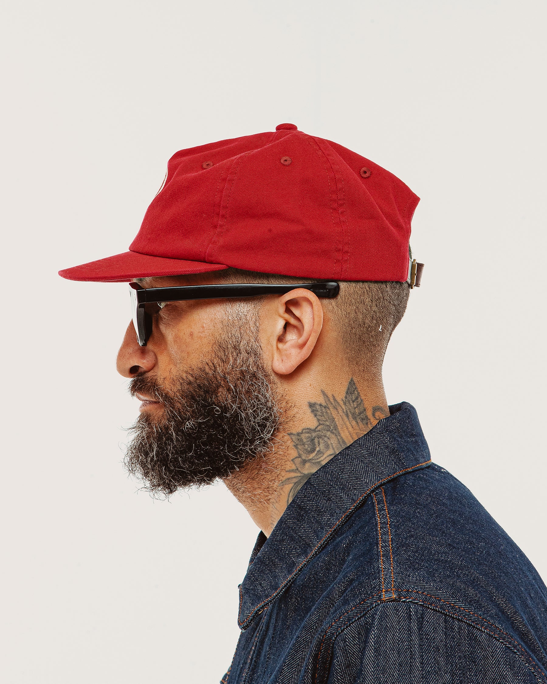 Script Cotton 5 Panel Cap - Brick Red - Image 3