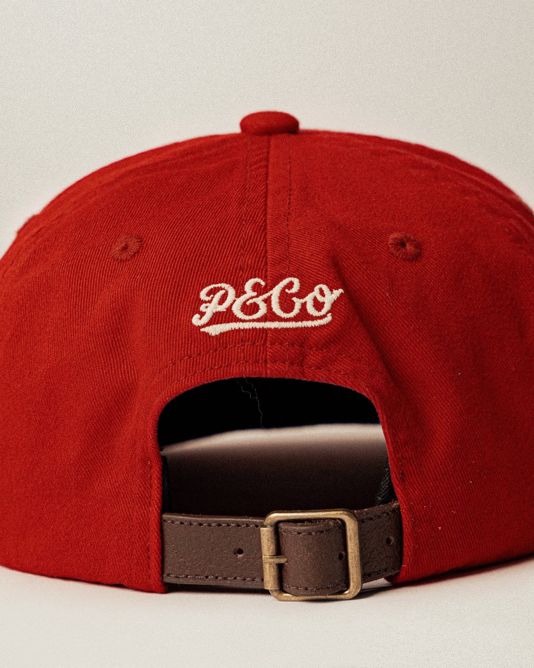 Script Cotton 5 Panel Cap - Brick Red - Image 4