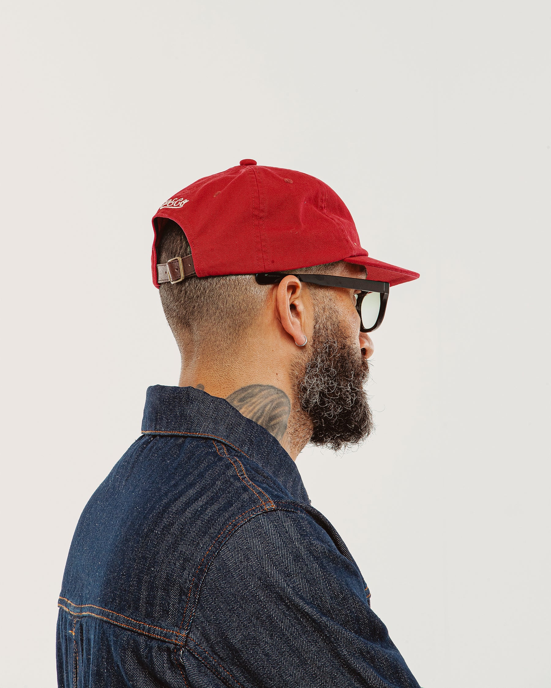 Script Cotton 5 Panel Cap - Brick Red - Image 5