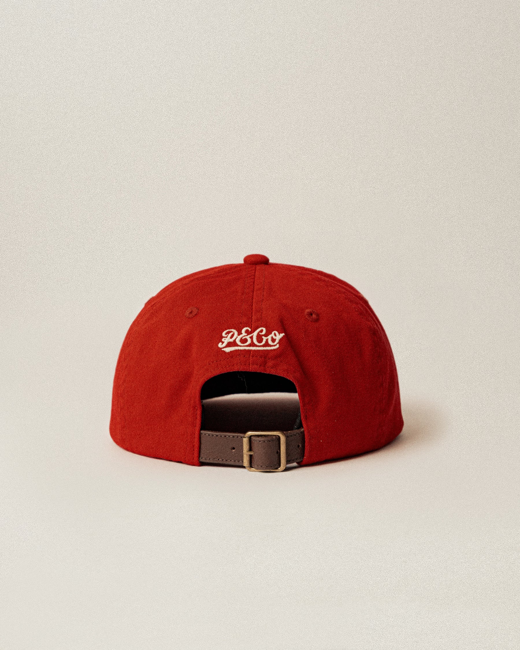 Script Cotton 5 Panel Cap - Brick Red - Image 7