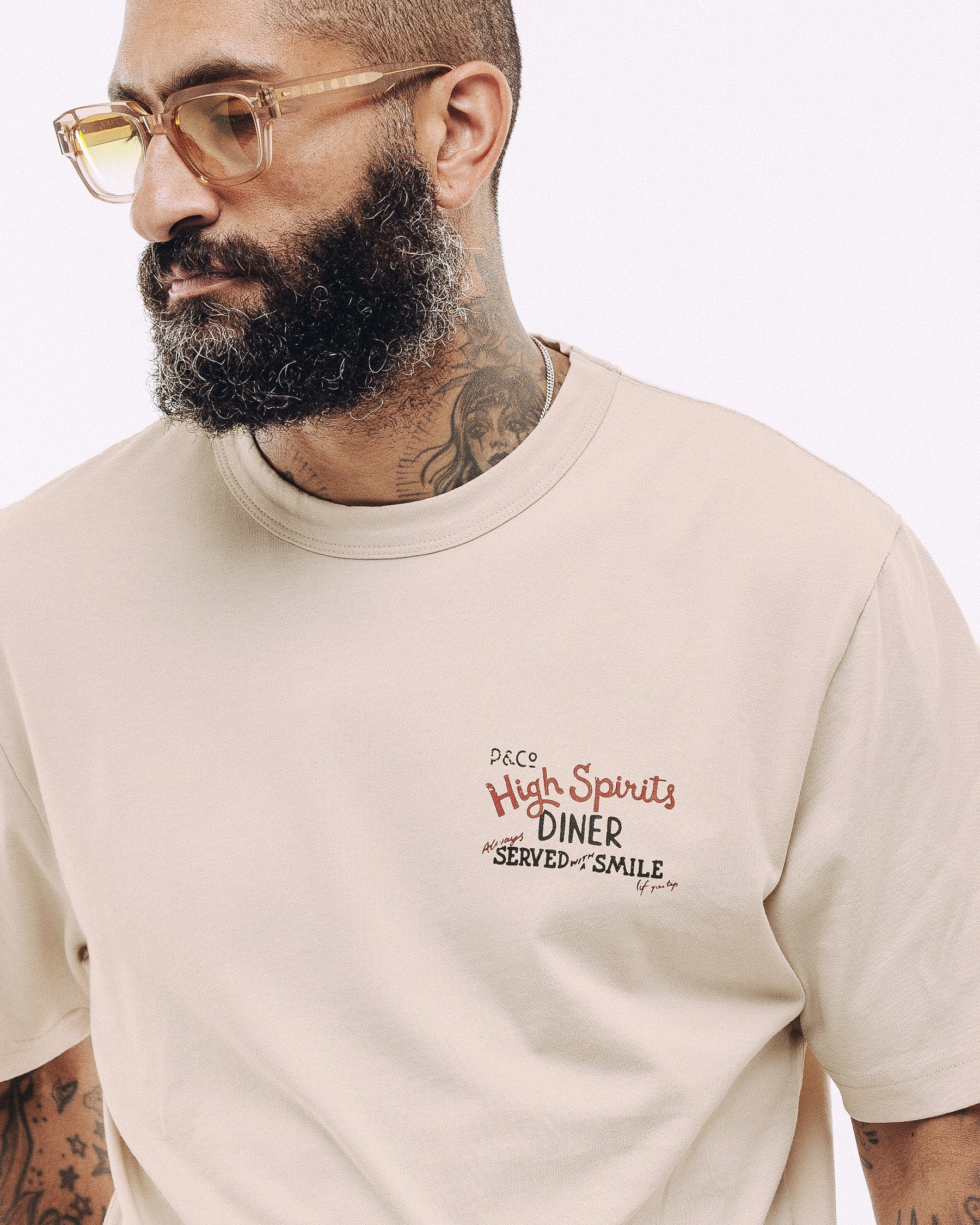 Served With A Smile T-Shirt - Bone - Image 3