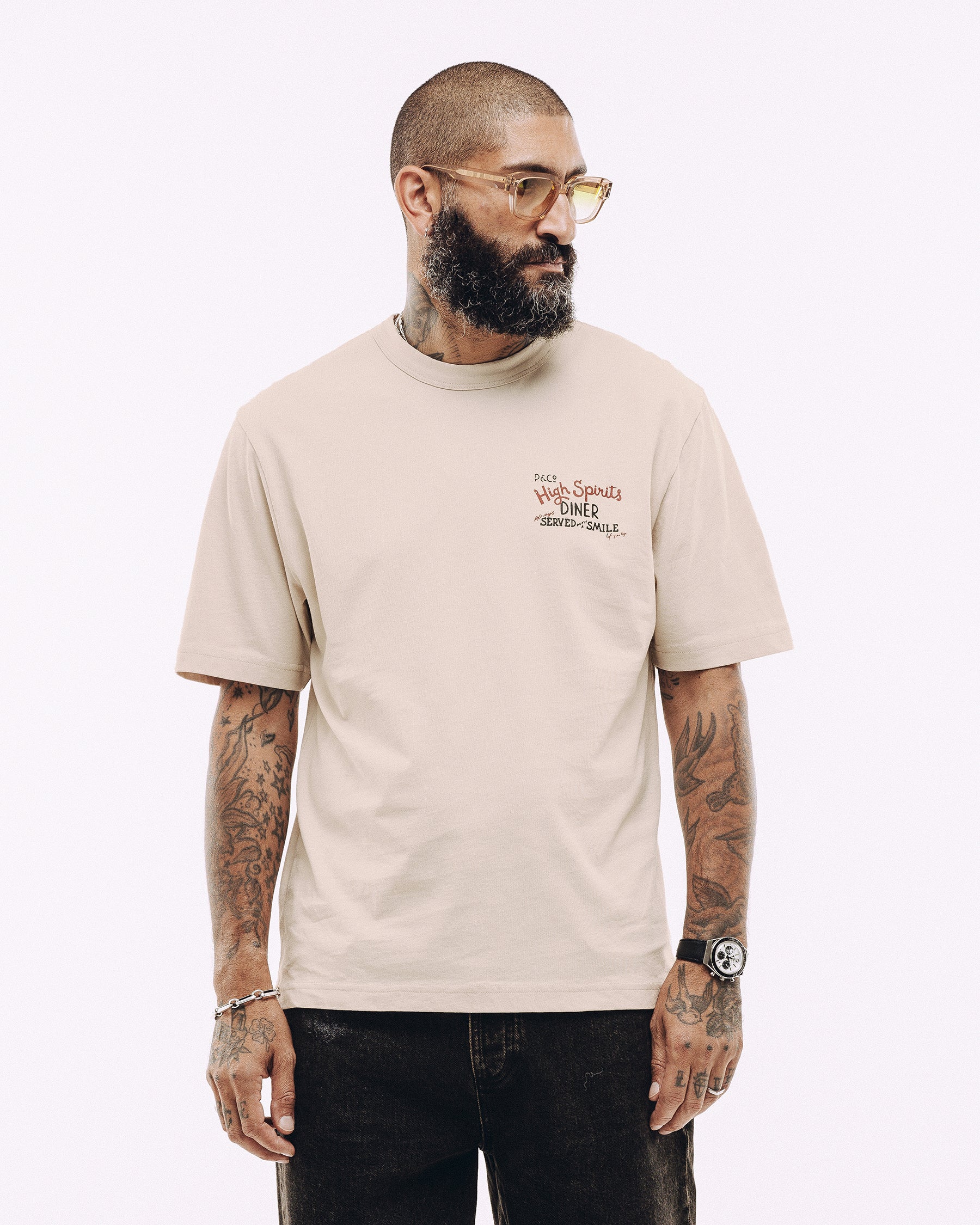 Served With A Smile T-Shirt - Bone - Image 4