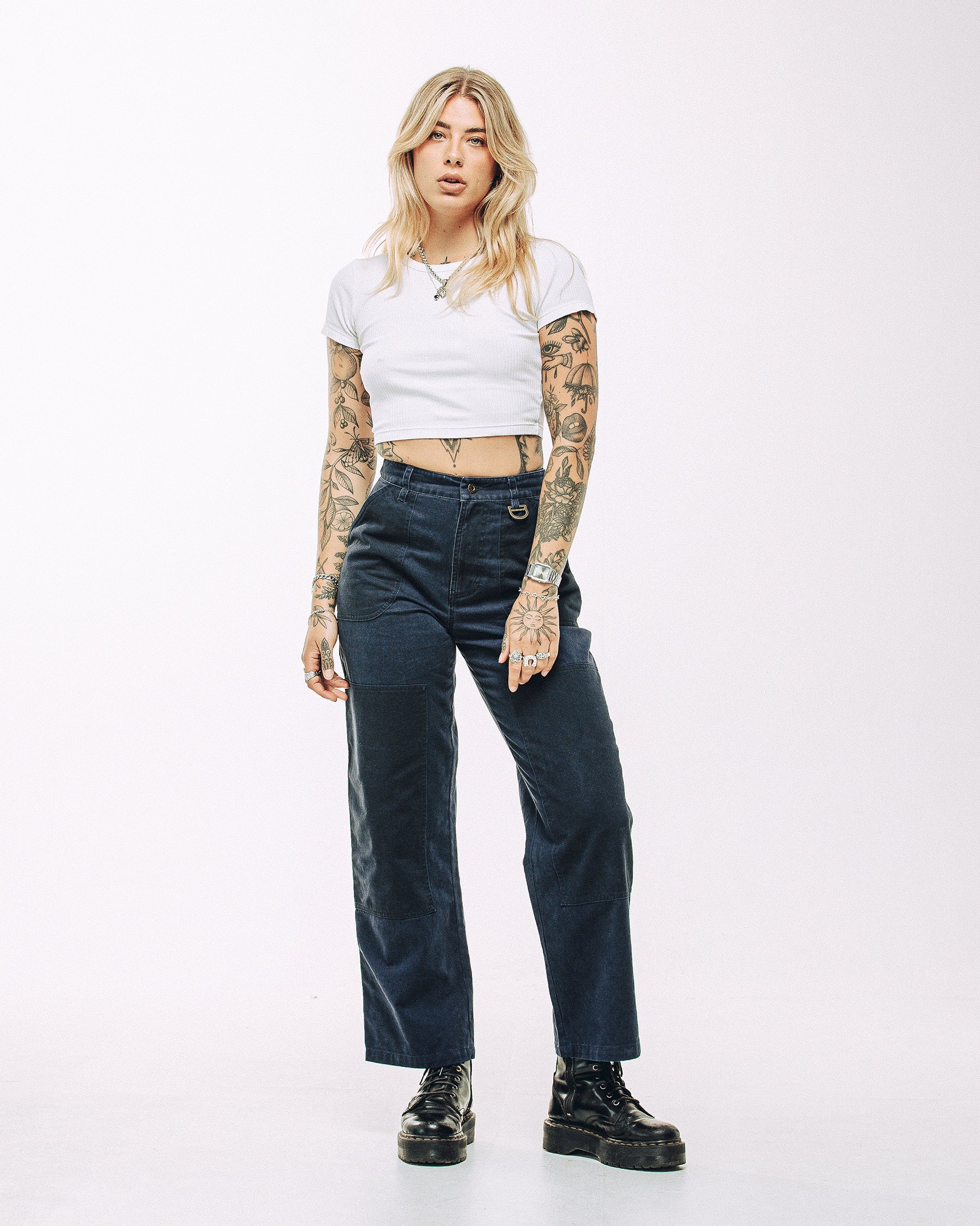 Surplus High Waisted Pants - Navy - Image 3