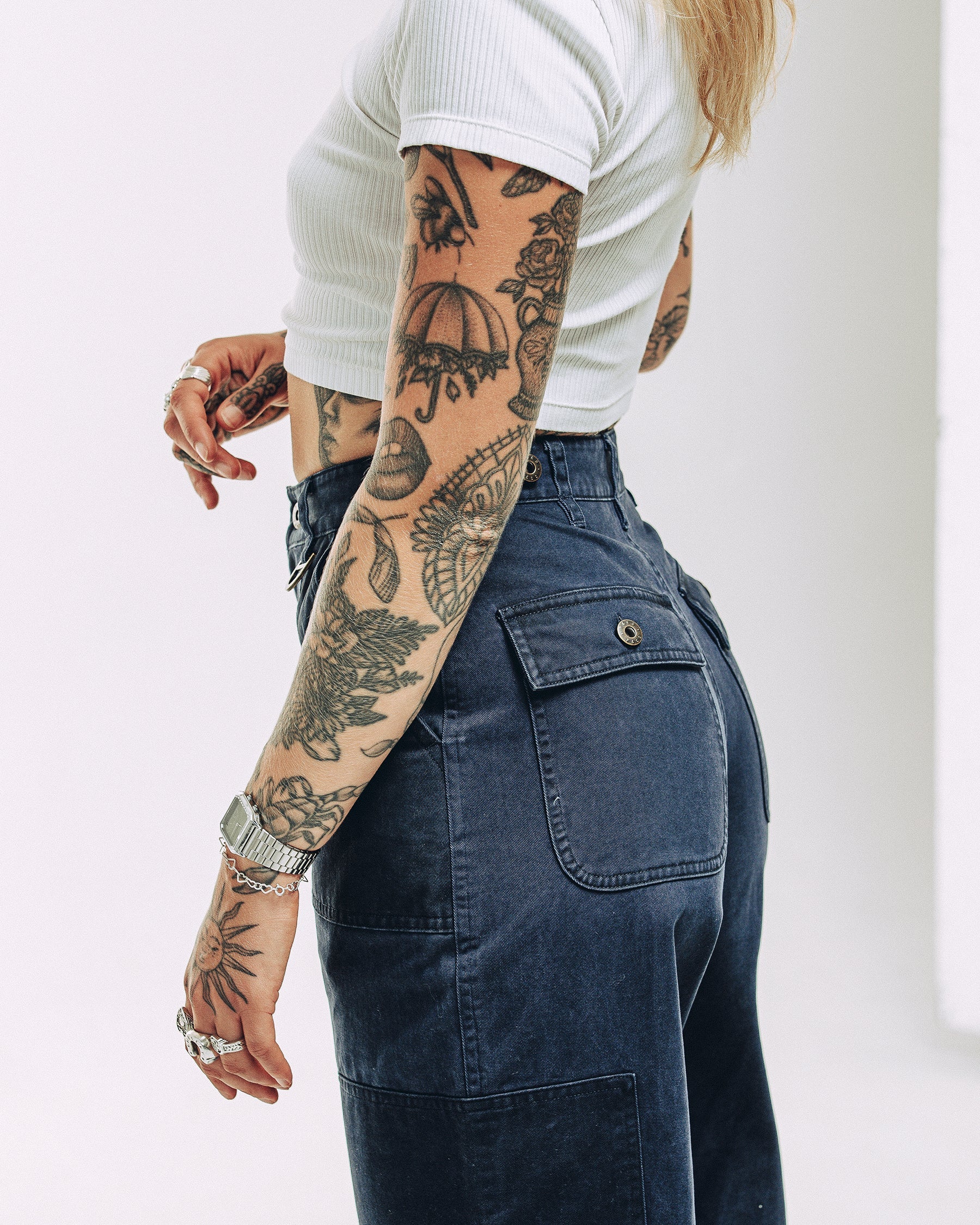 Surplus High Waisted Pants - Navy - Image 4