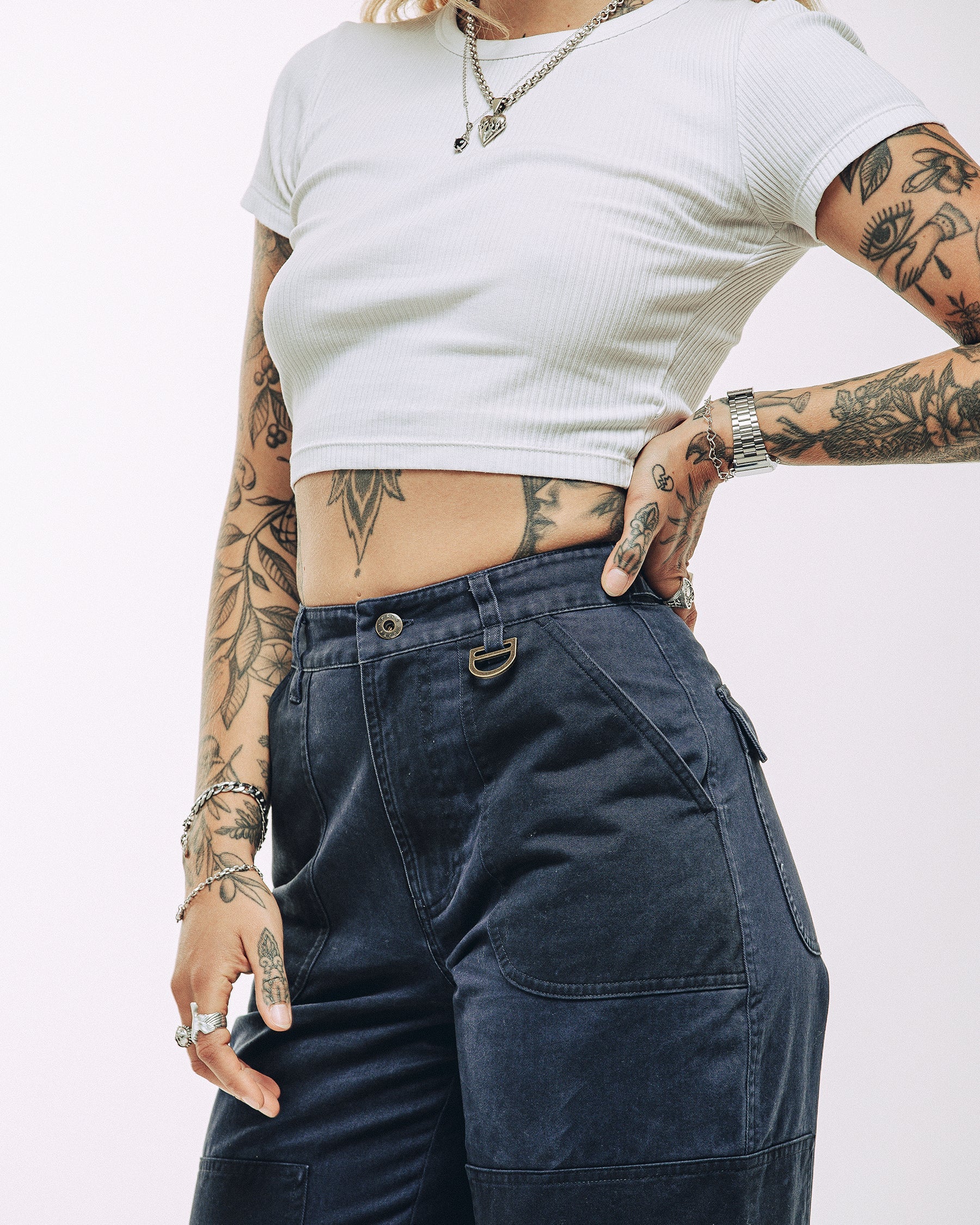 Surplus High Waisted Pants - Navy - Image 8