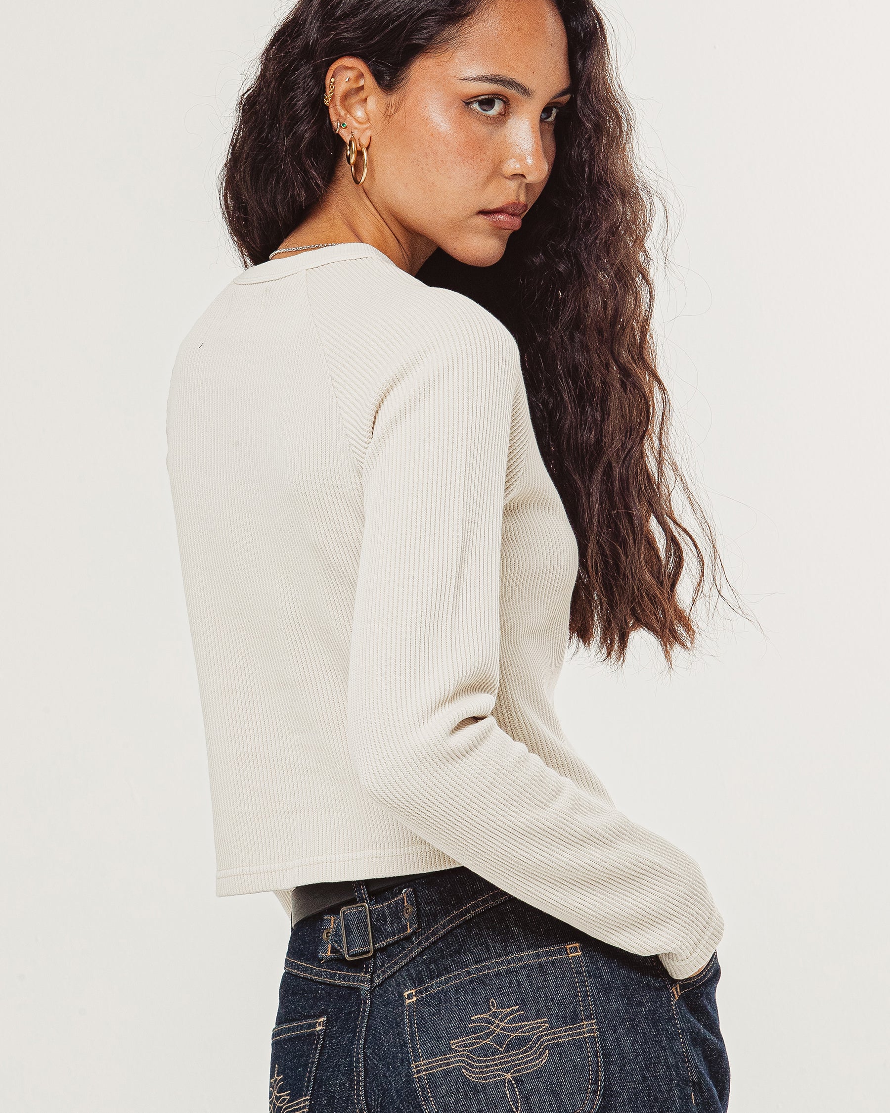 Swallow Ribbed Longsleeve Baby T-Shirt - Oatmeal - Image 8