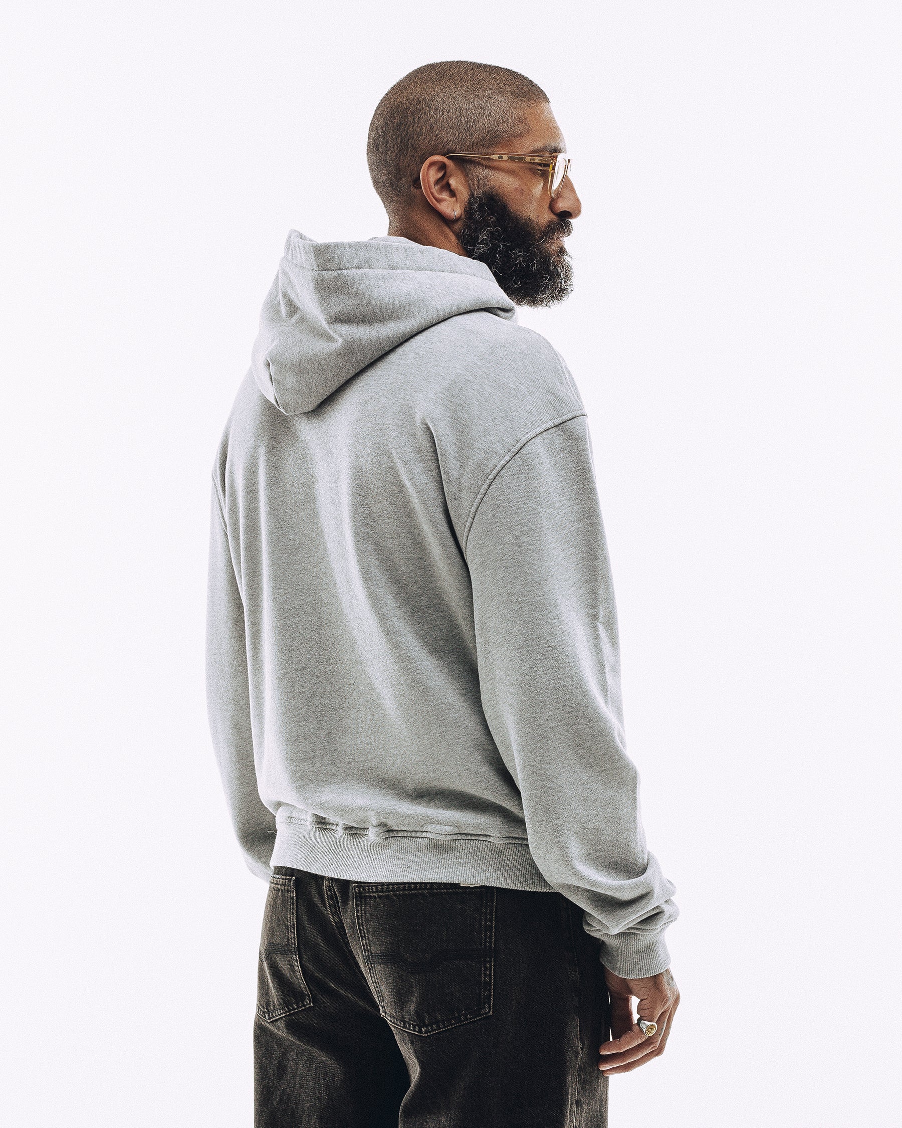 Varsity Heavyweight Hoodie - Grey Marl - Image 5