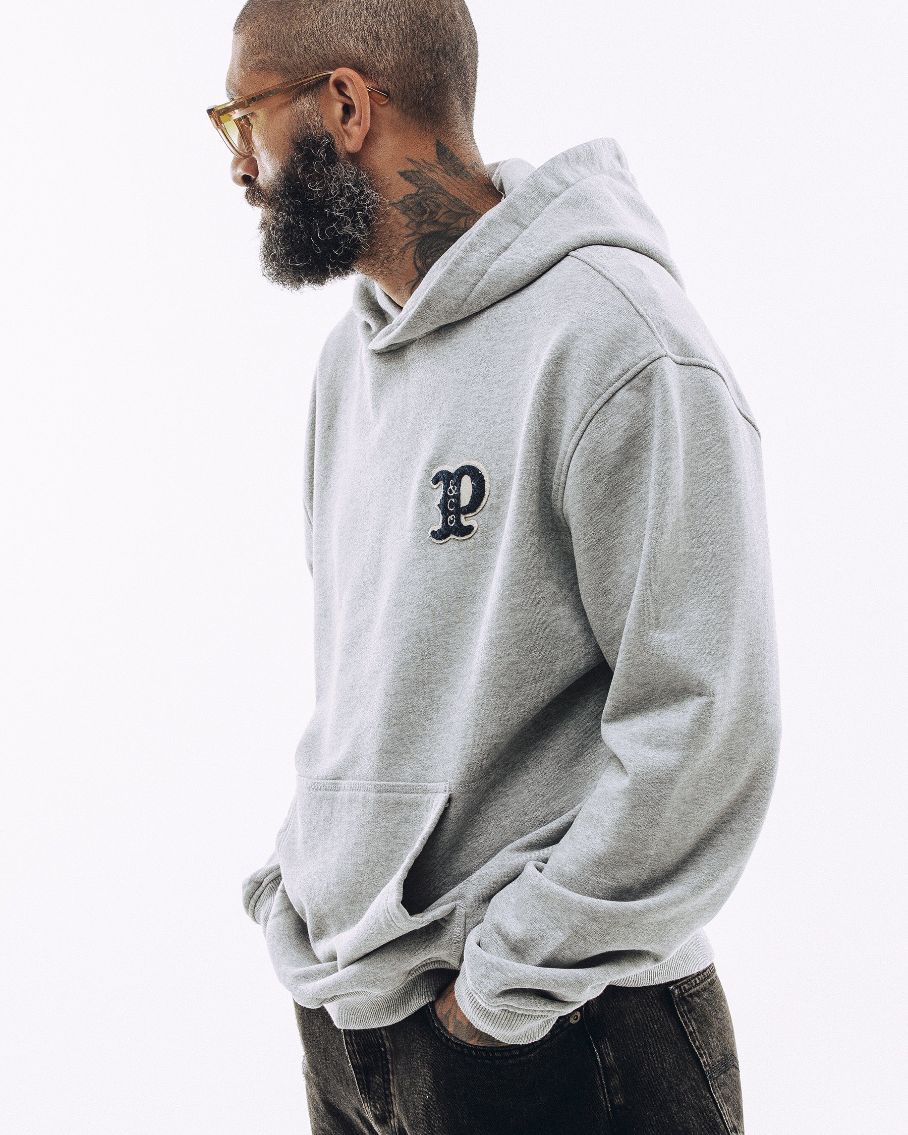 Varsity Heavyweight Hoodie - Grey Marl - Image 8
