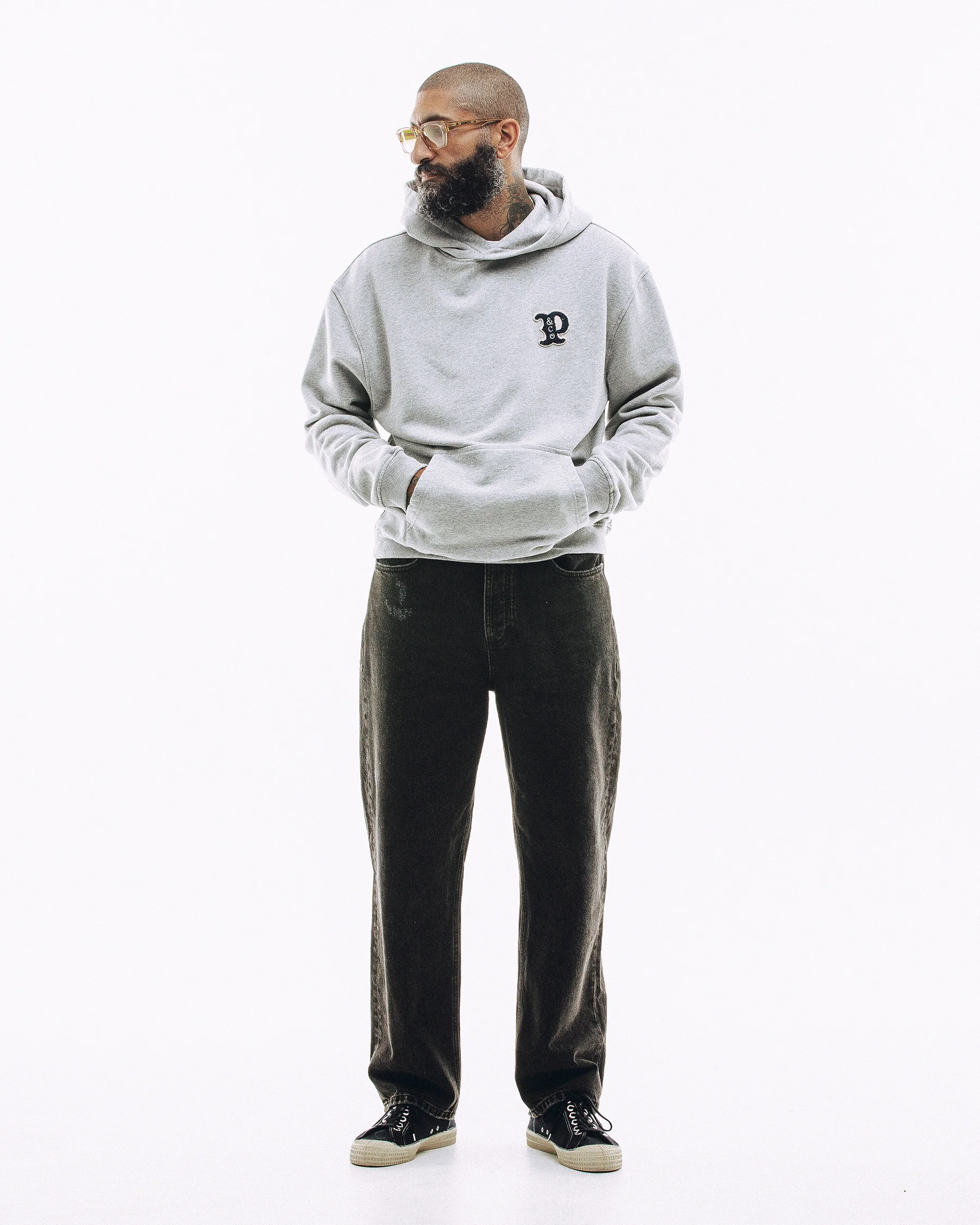 Varsity Heavyweight Hoodie - Grey Marl - Image 9