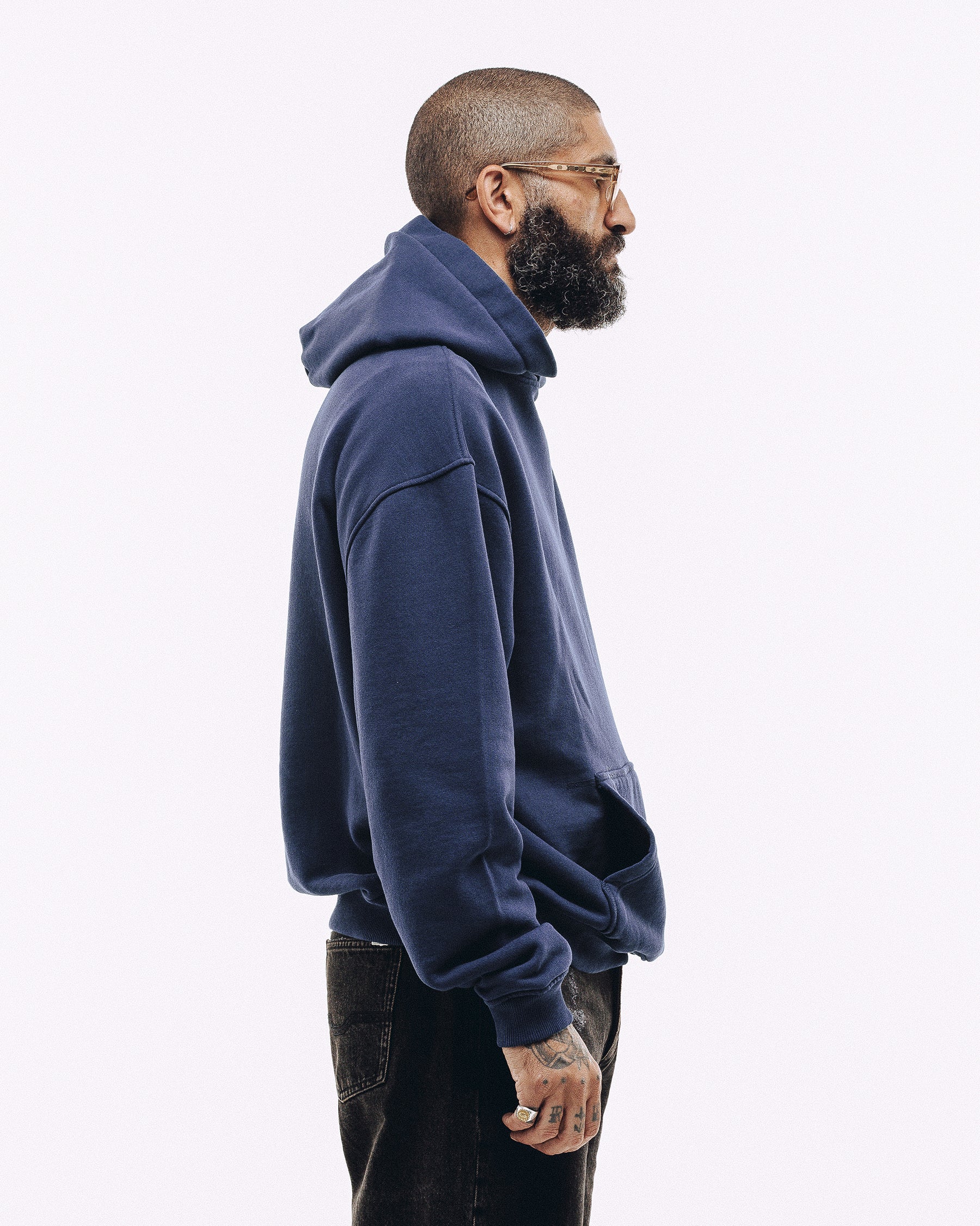 Varsity Heavyweight Hoodie - Navy - Image 4