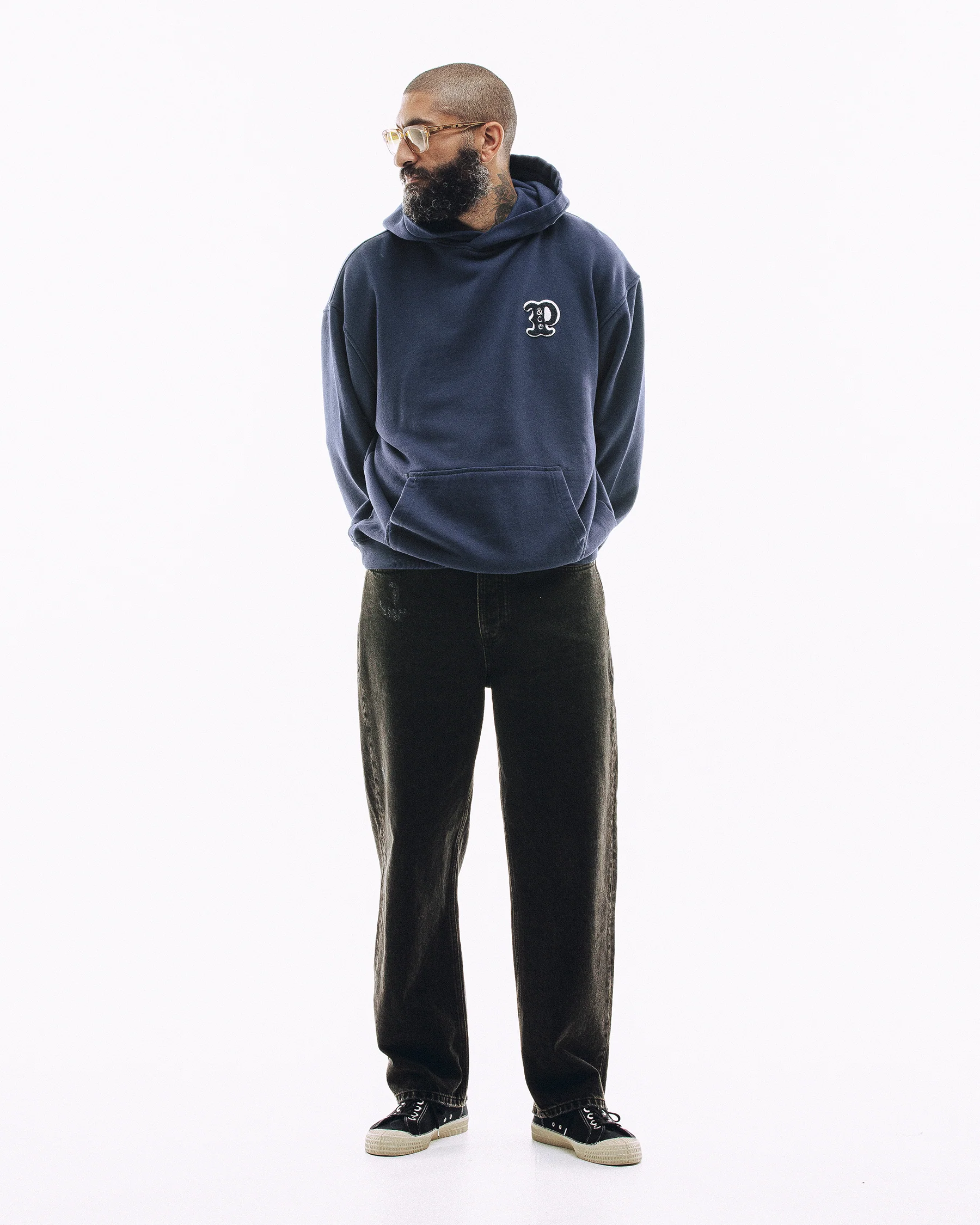 Varsity Heavyweight Hoodie - Navy - Image 8