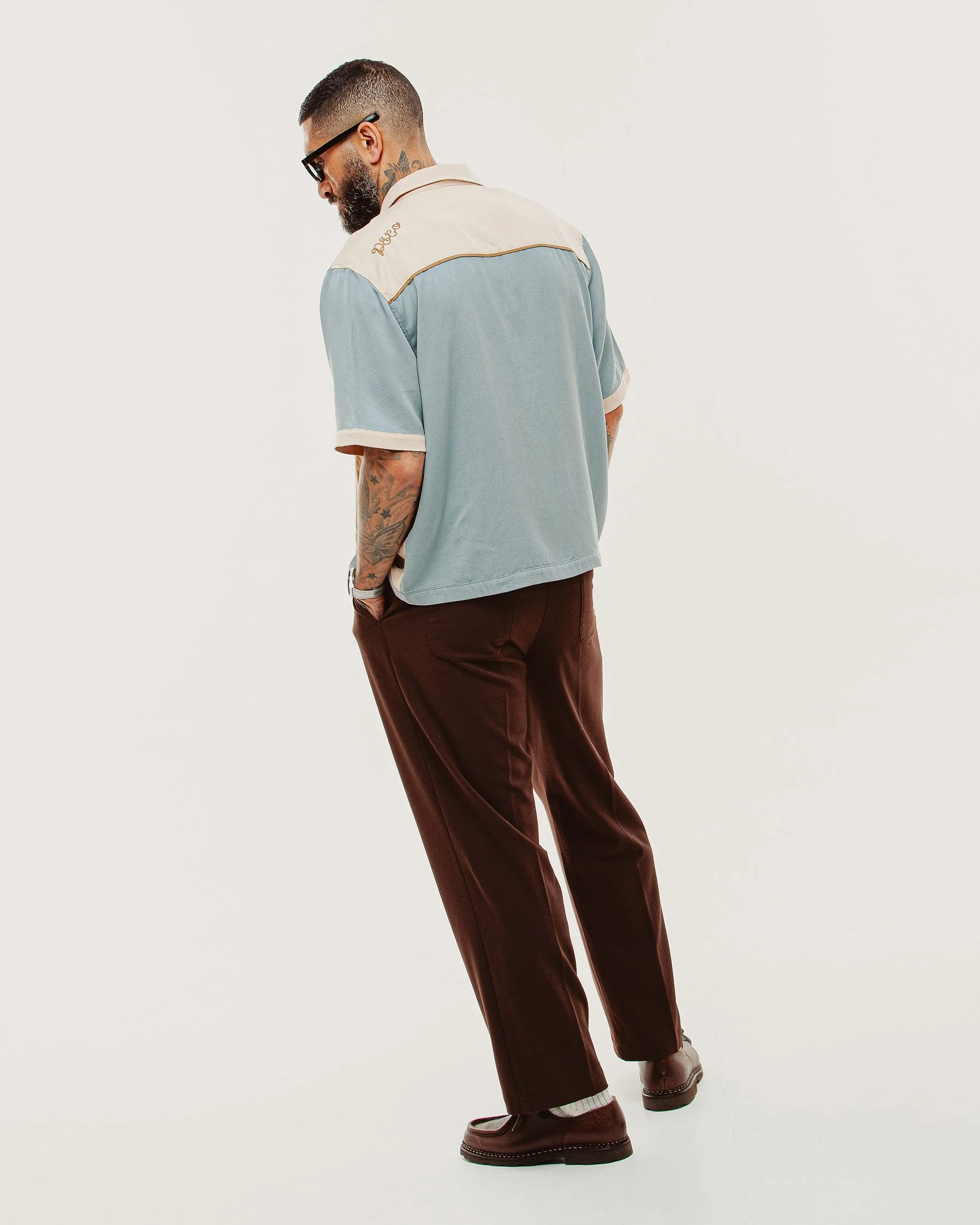 Walter Bowling Shirt - Vintage Blue - Image 10