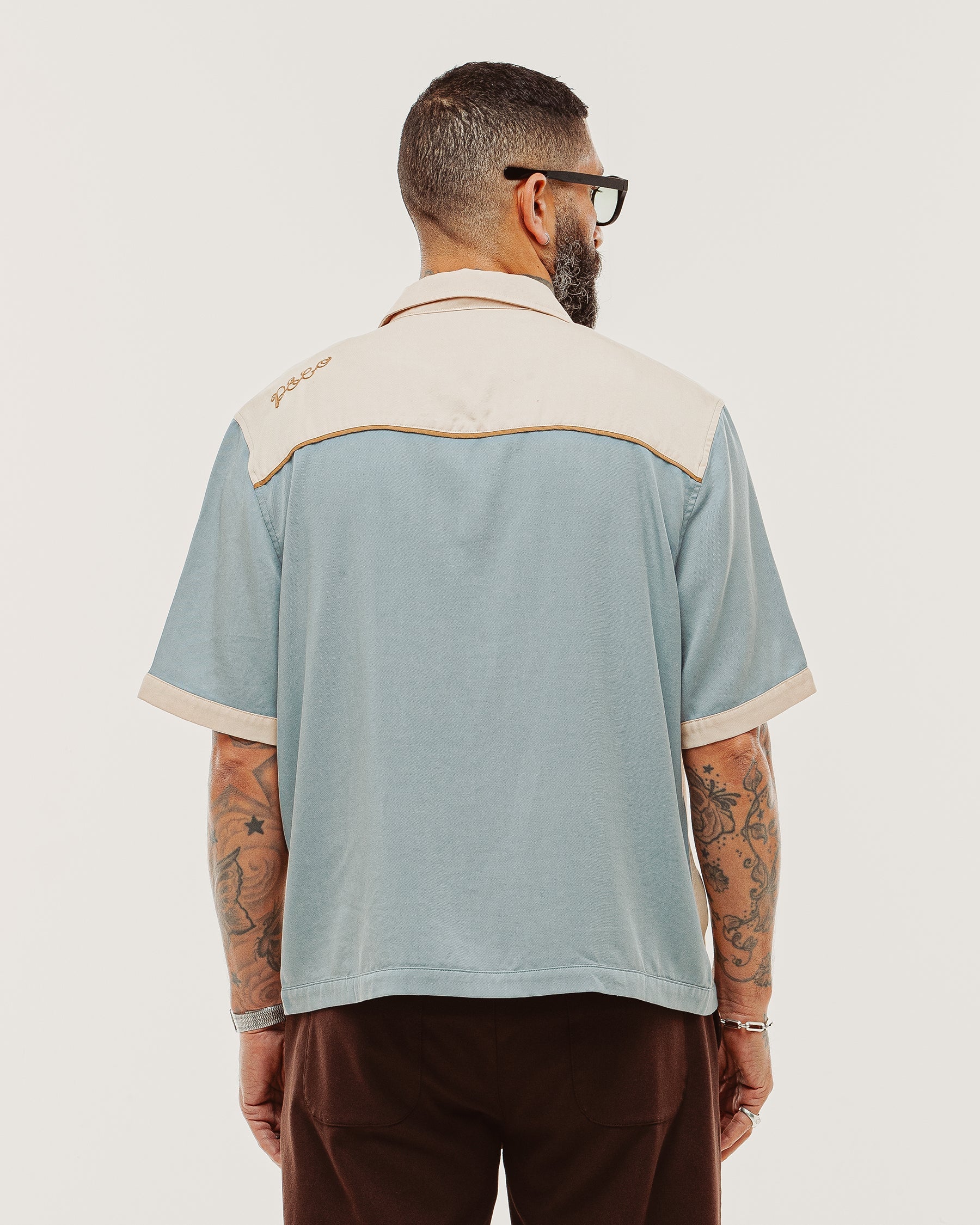 Walter Bowling Shirt - Vintage Blue - Image 4