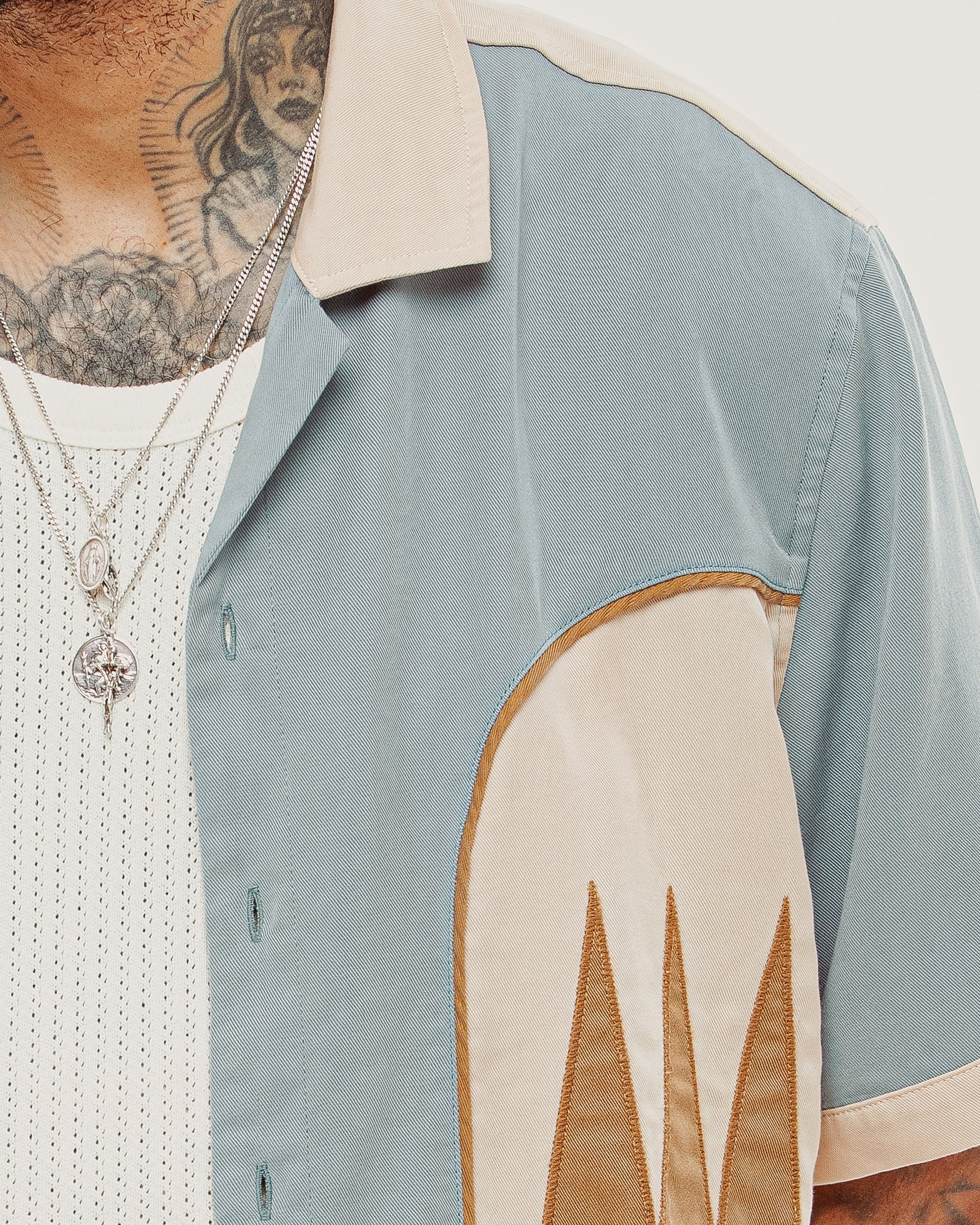 Walter Bowling Shirt - Vintage Blue - Image 5