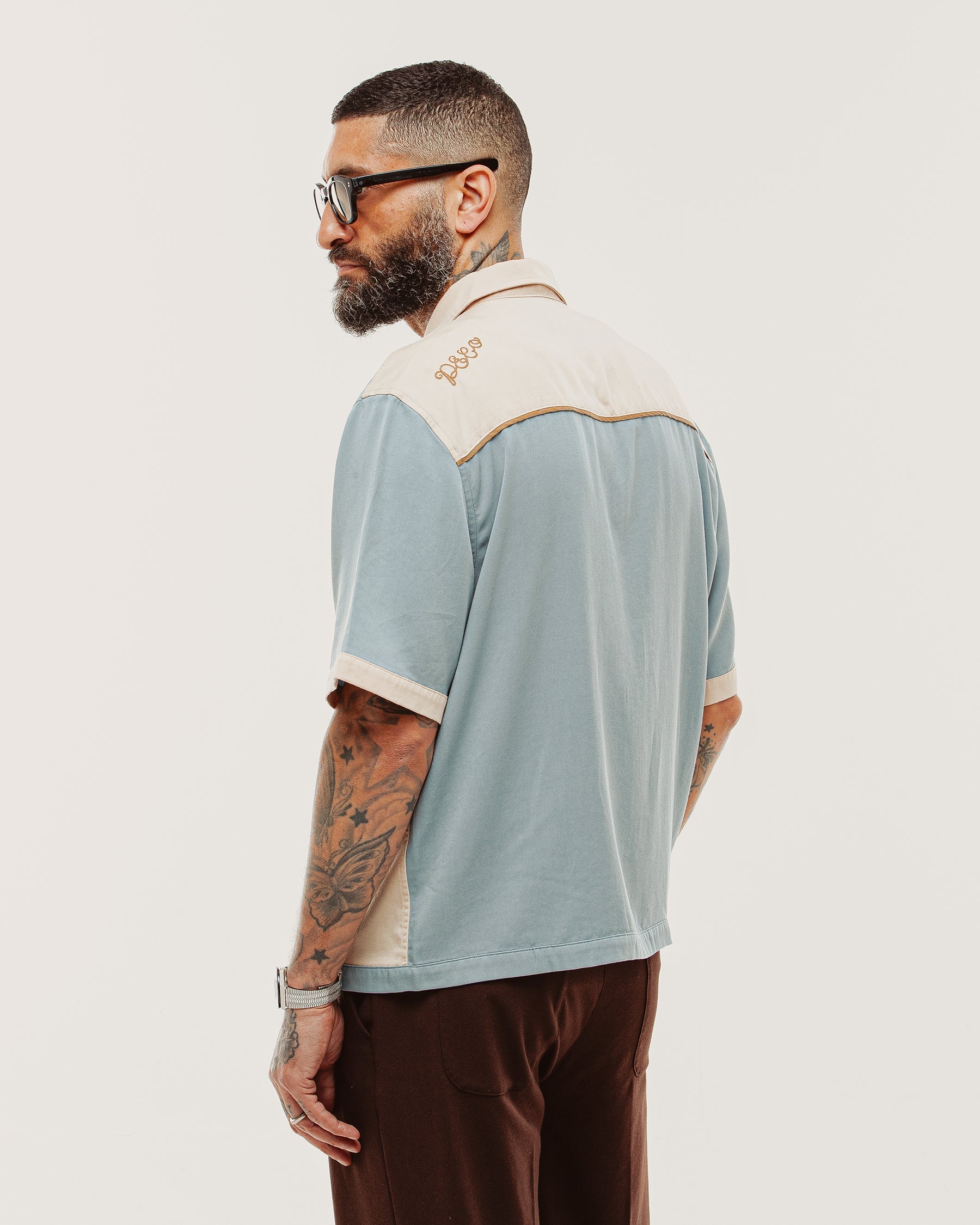 Walter Bowling Shirt - Vintage Blue - Image 7