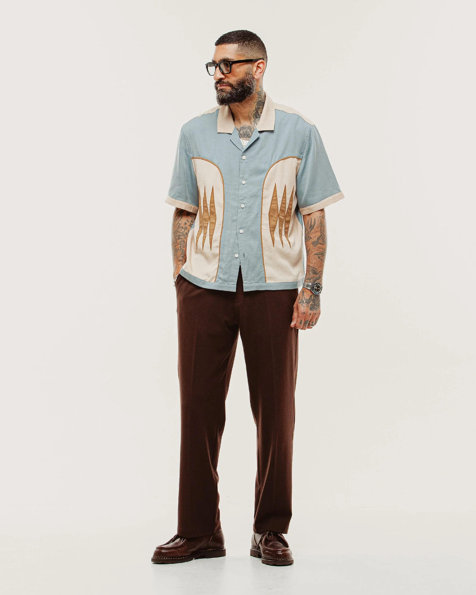 Walter Bowling Shirt - Vintage Blue - Image 8