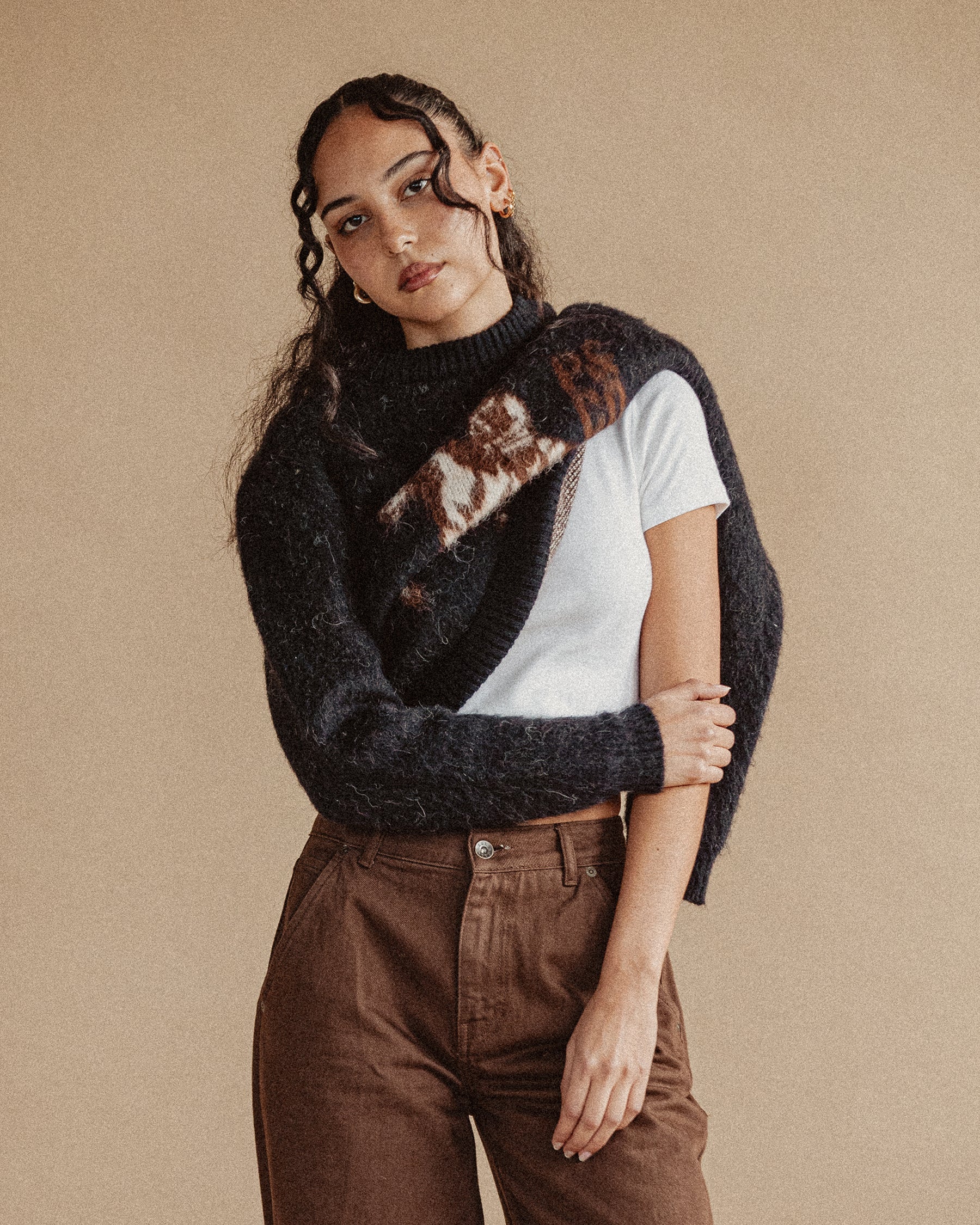 Western Knitted Jumper - Washed Black - Image 5