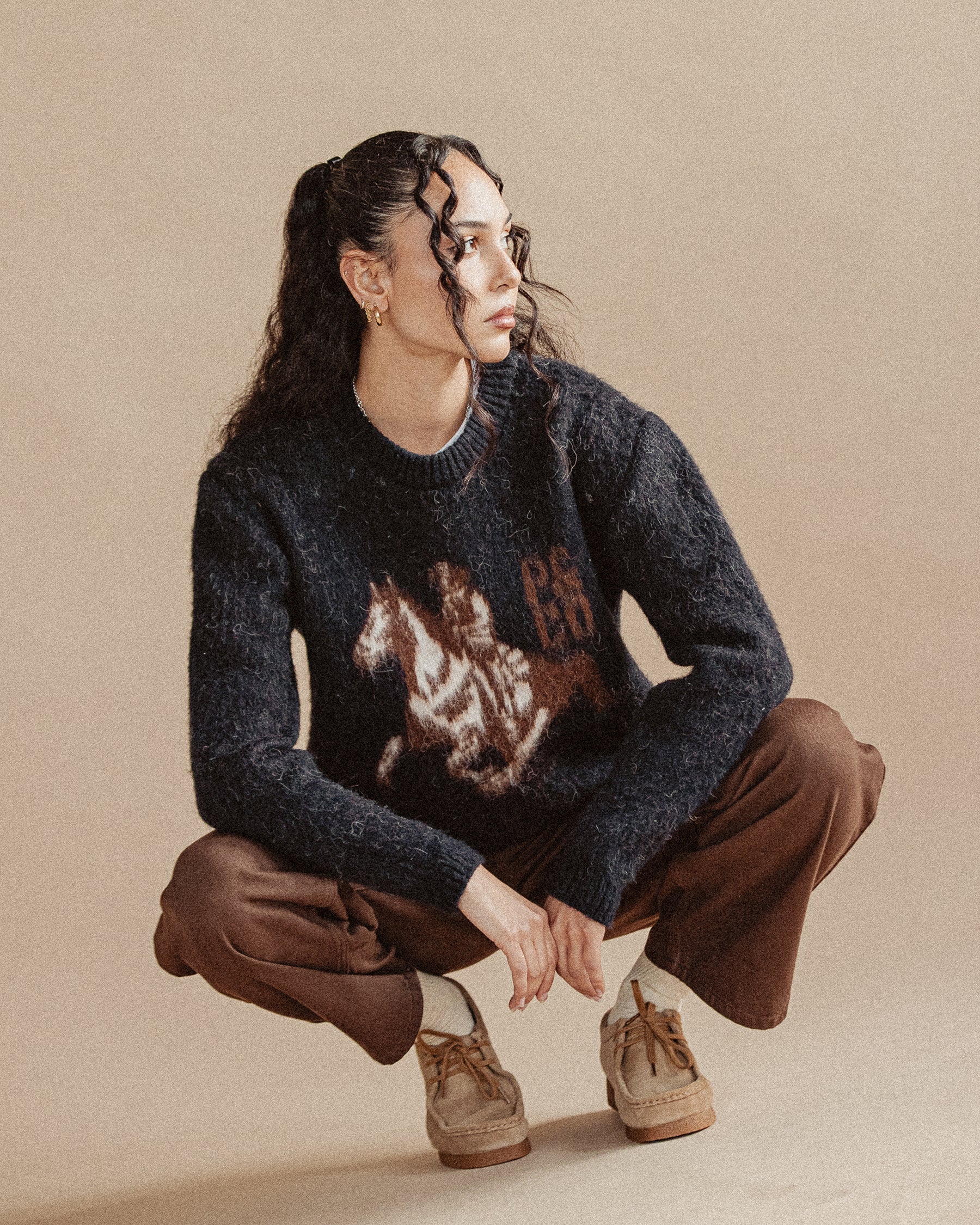 Western Knitted Jumper - Washed Black - Image 7