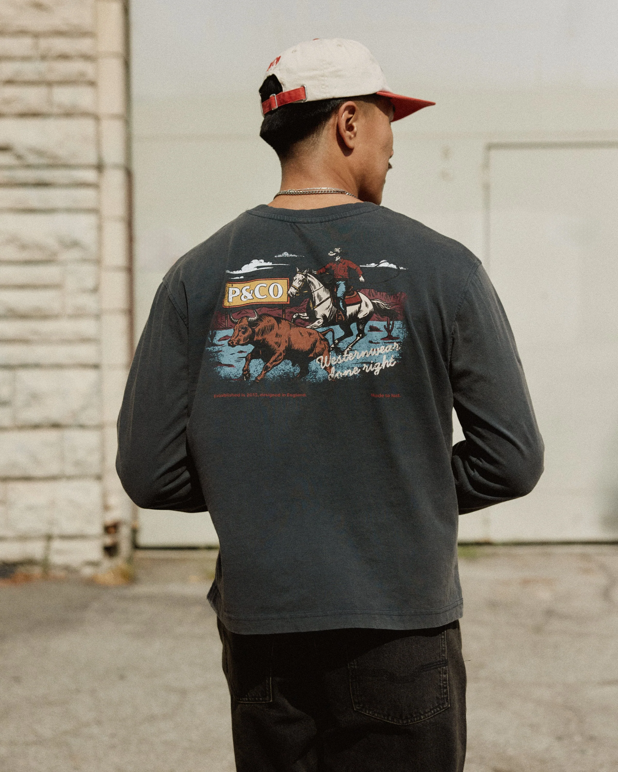 Western Wear Unisex Longsleeve T-Shirt - Acid Wash - Image 6