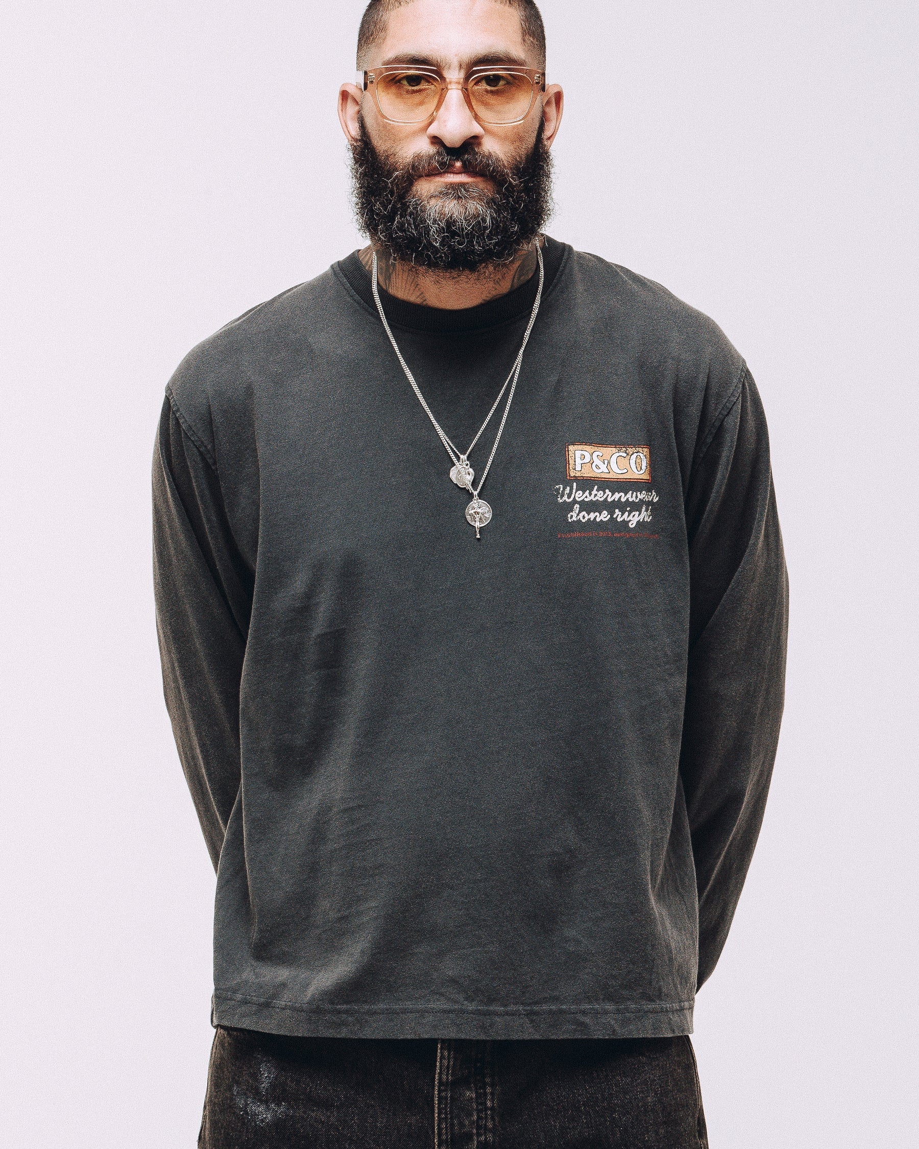 Western Wear Unisex Longsleeve T-Shirt - Acid Wash - Image 9