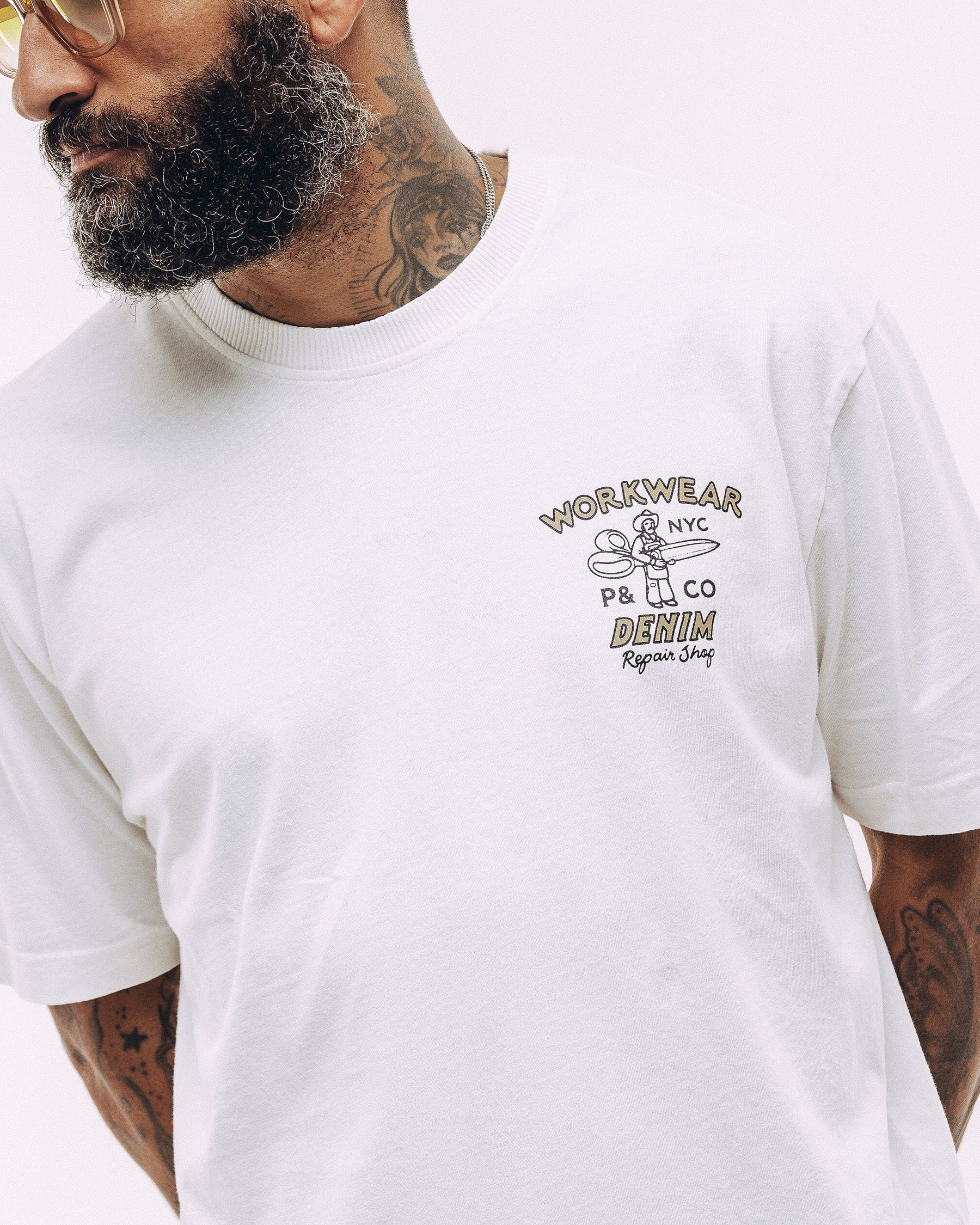 Workwear & Denim Boxy T-Shirt - Off White - Image 4