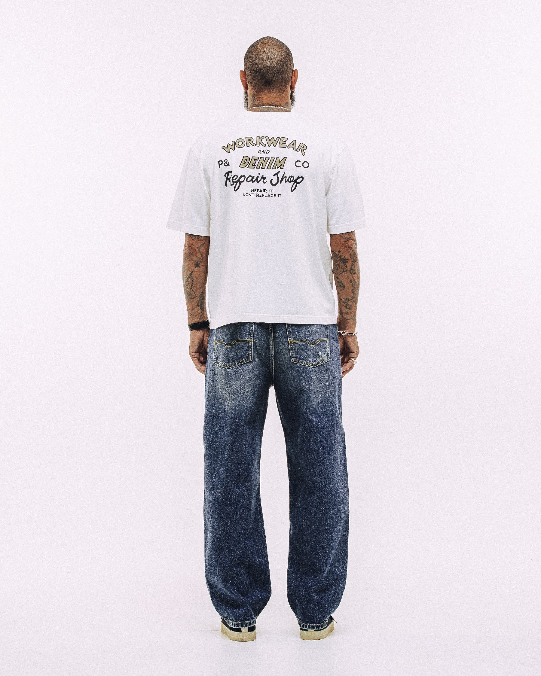Workwear & Denim Boxy T-Shirt - Off White - Image 5