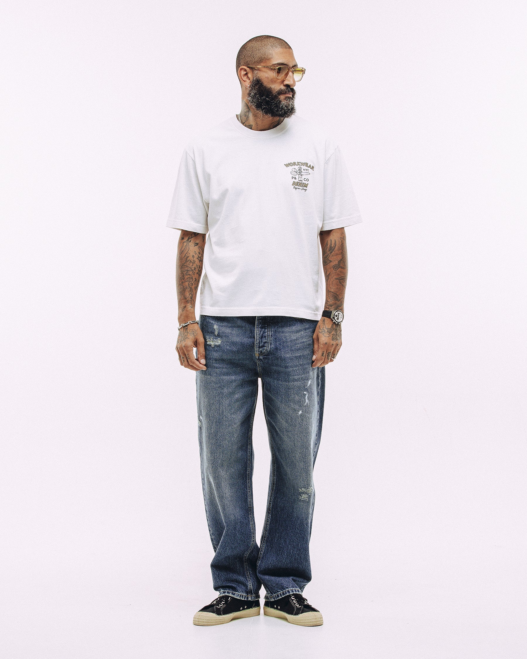 Workwear & Denim Boxy T-Shirt - Off White - Image 6