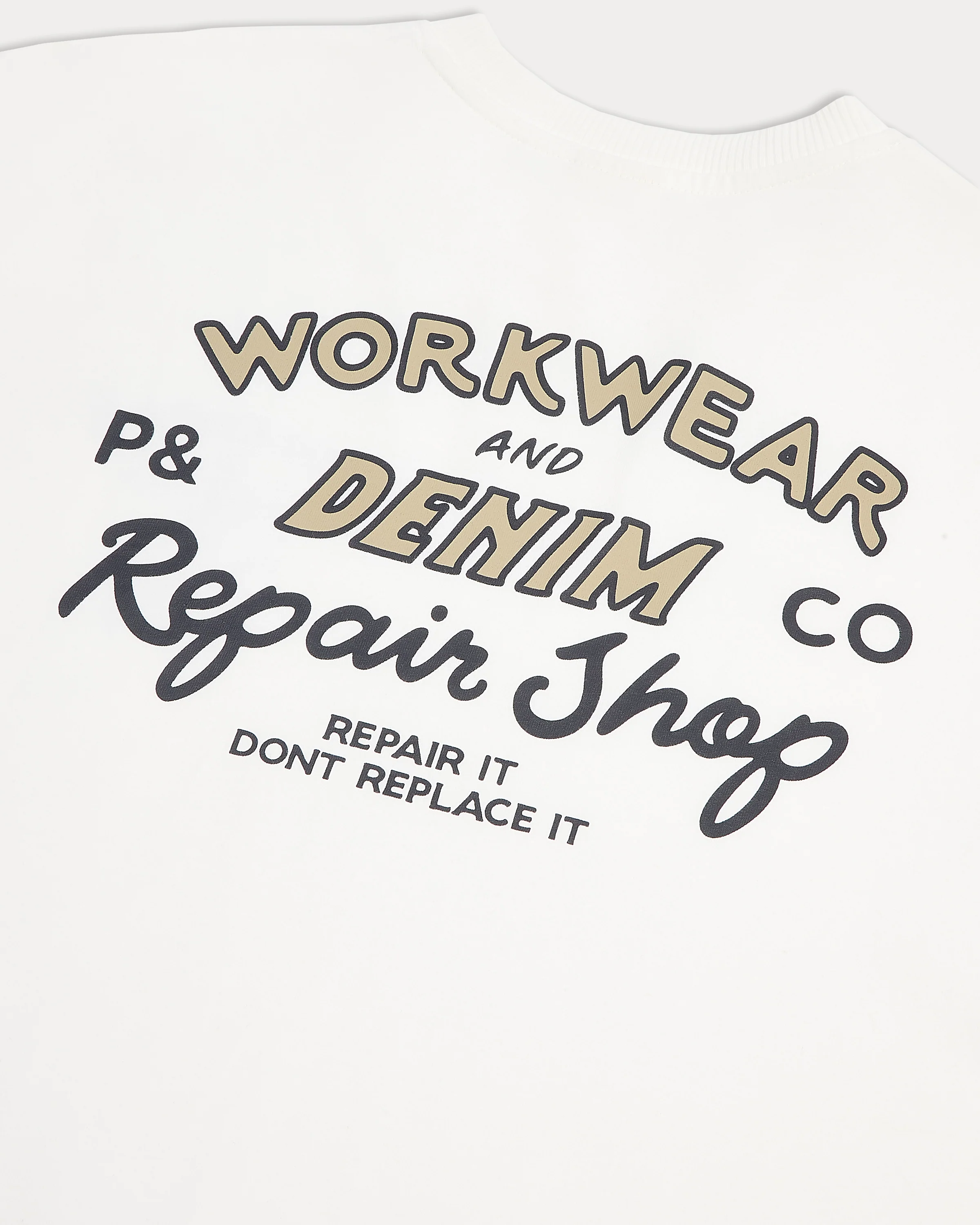 Workwear & Denim Boxy T-Shirt - Off White - Image 7