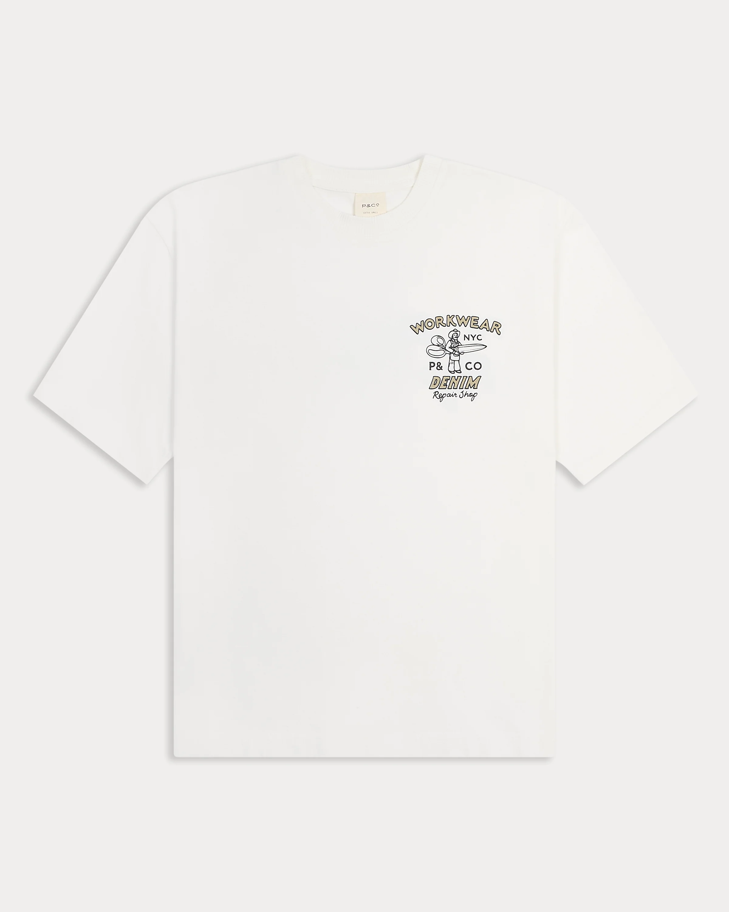 Workwear & Denim Boxy T-Shirt - Off White - Image 9